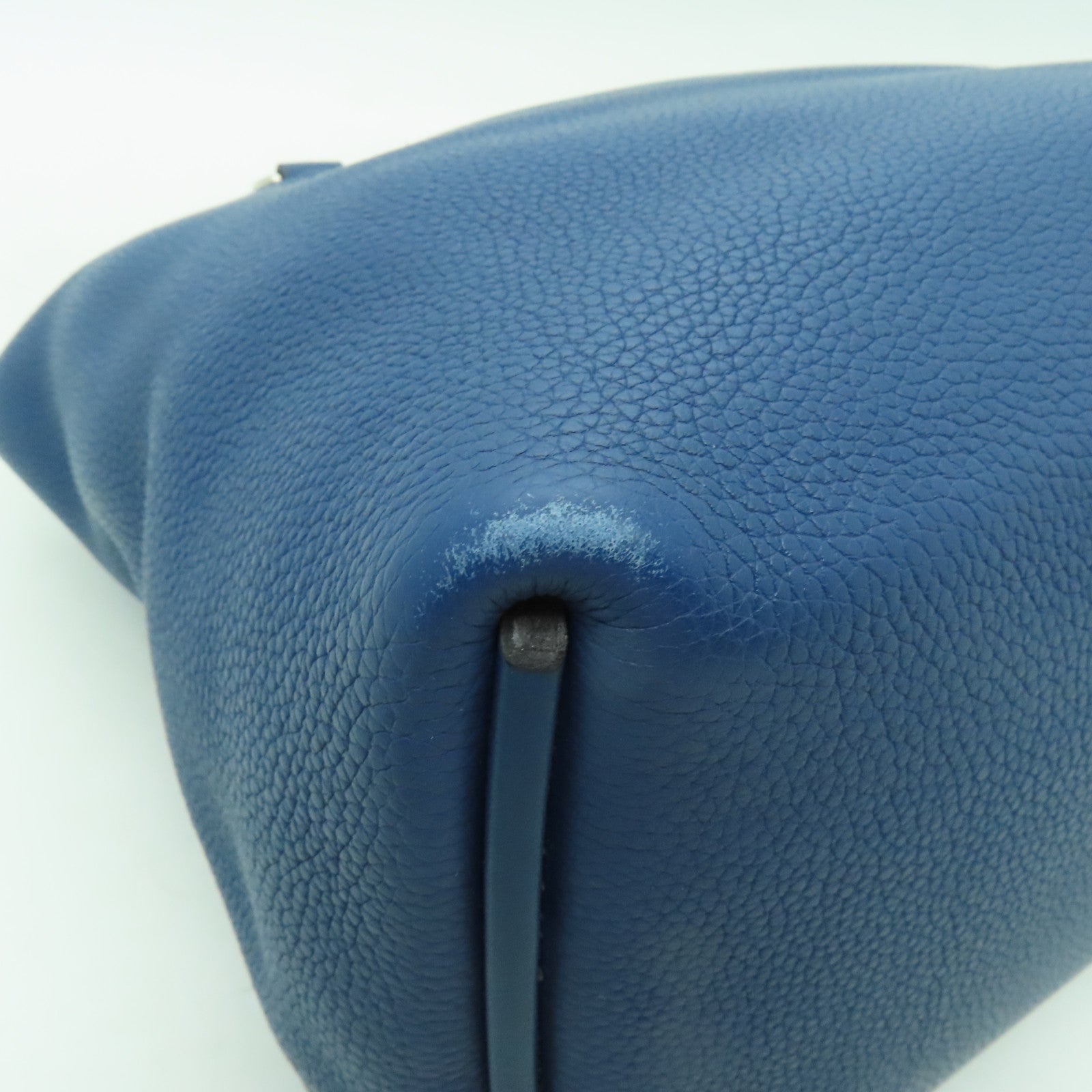HERMES Clemence皮革24/24 29CM銀扣手挽肩背兩用袋深藍色