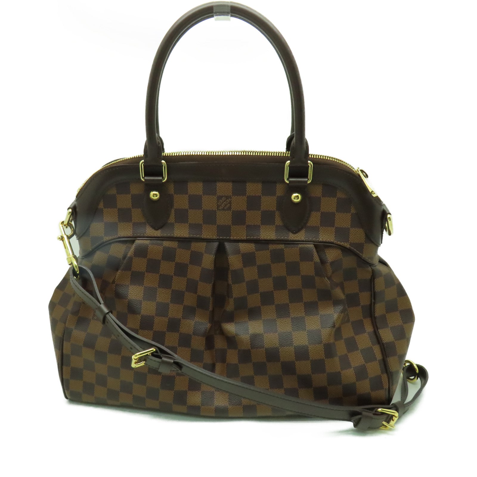 LOUIS VUITTON Damier Tivoli GM金扣手挽肩背兩用袋啡色