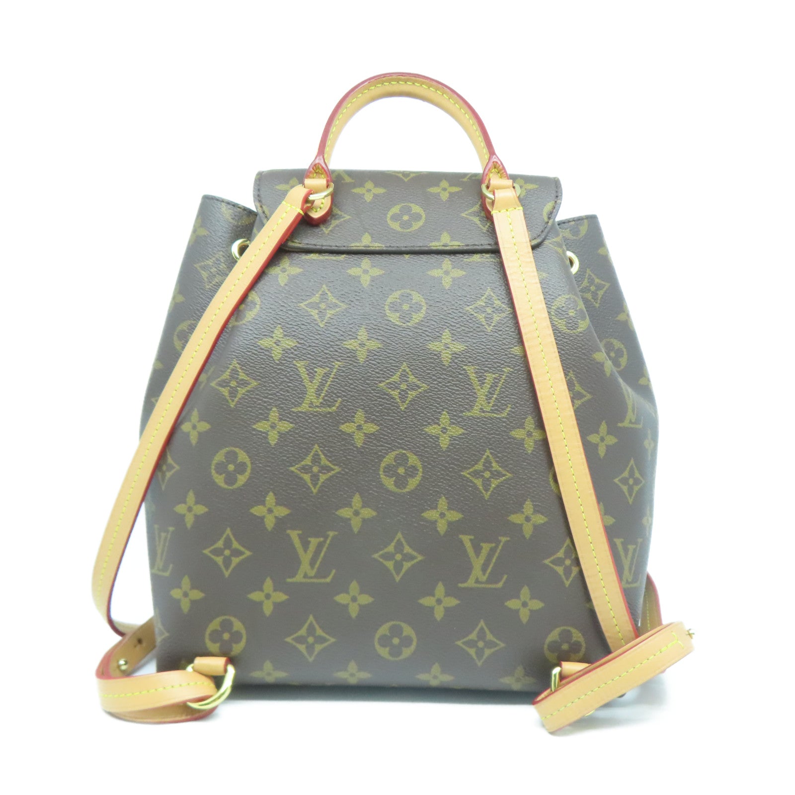 LOUIS VUITTON Monogram Montsouris PM金扣背包啡色