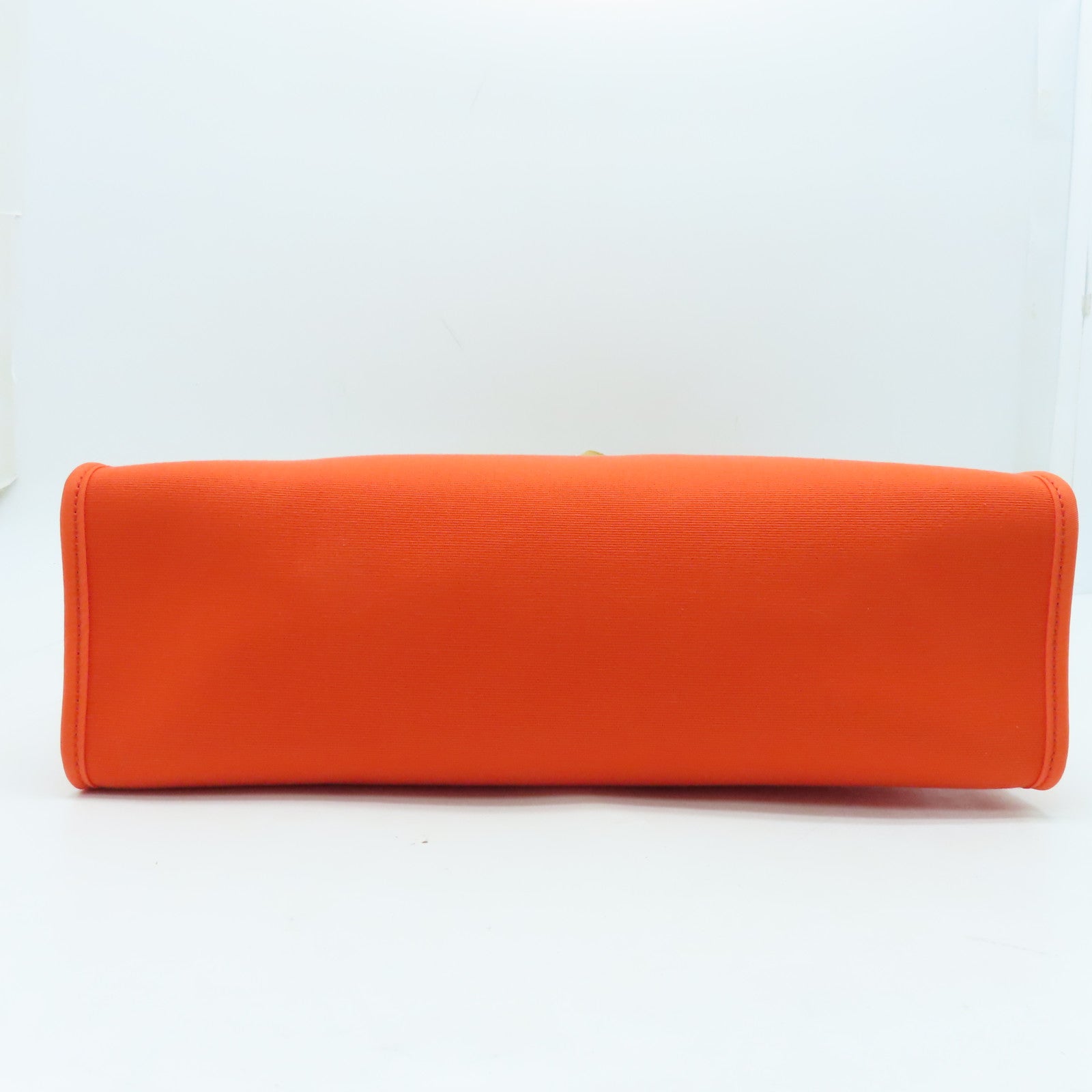 HERMES Canvas Herbag PM Silver Buckle Handle Shoulder Bag Orange/Brown