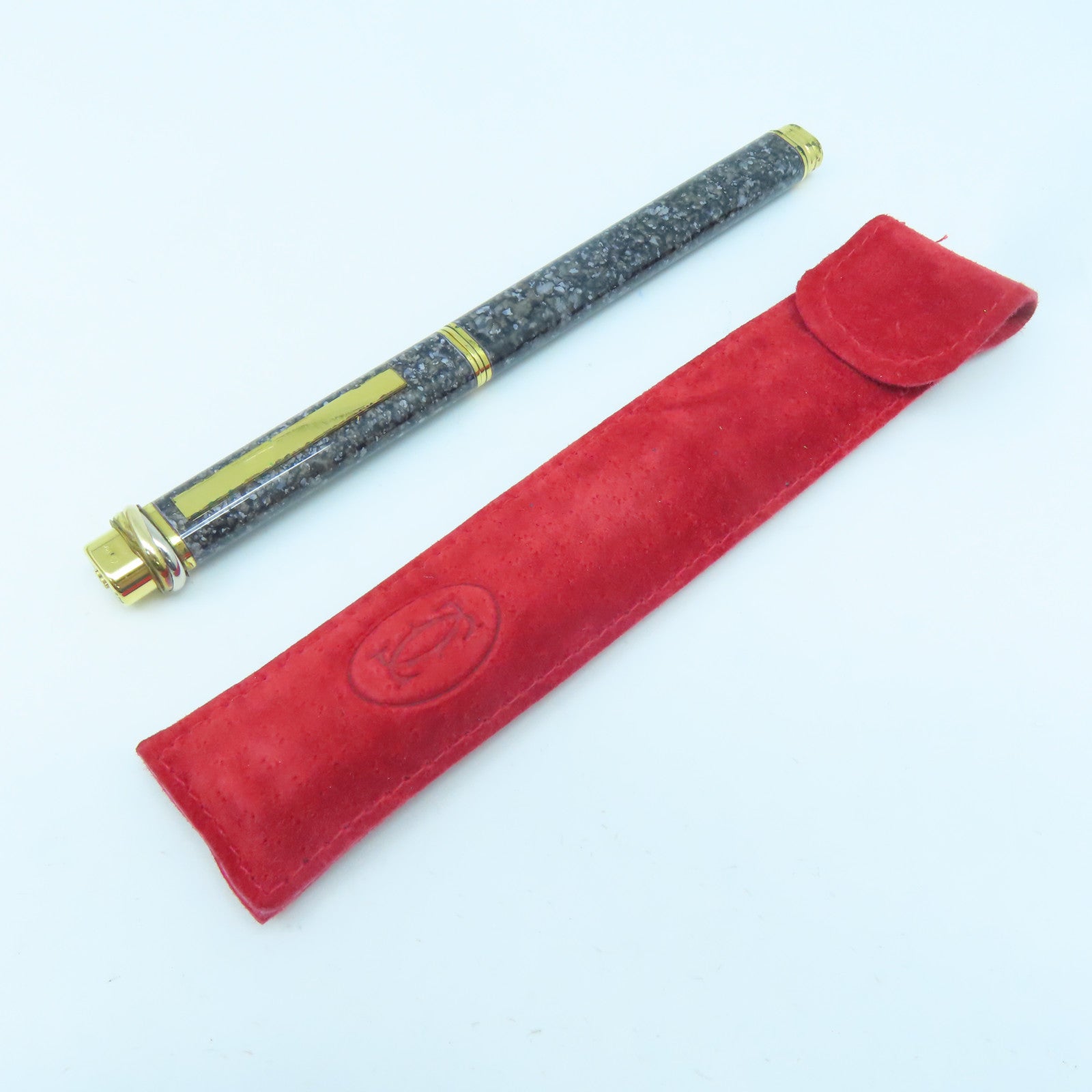 CARTIER 金屬Pen藍色墨水原子筆黑色/金色