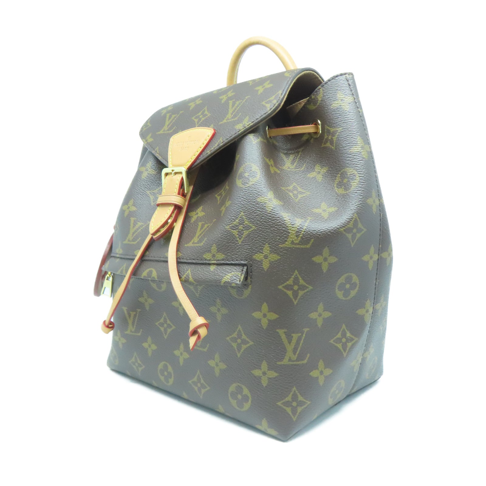 LOUIS VUITTON Monogram Montsouris PM金扣背包啡色