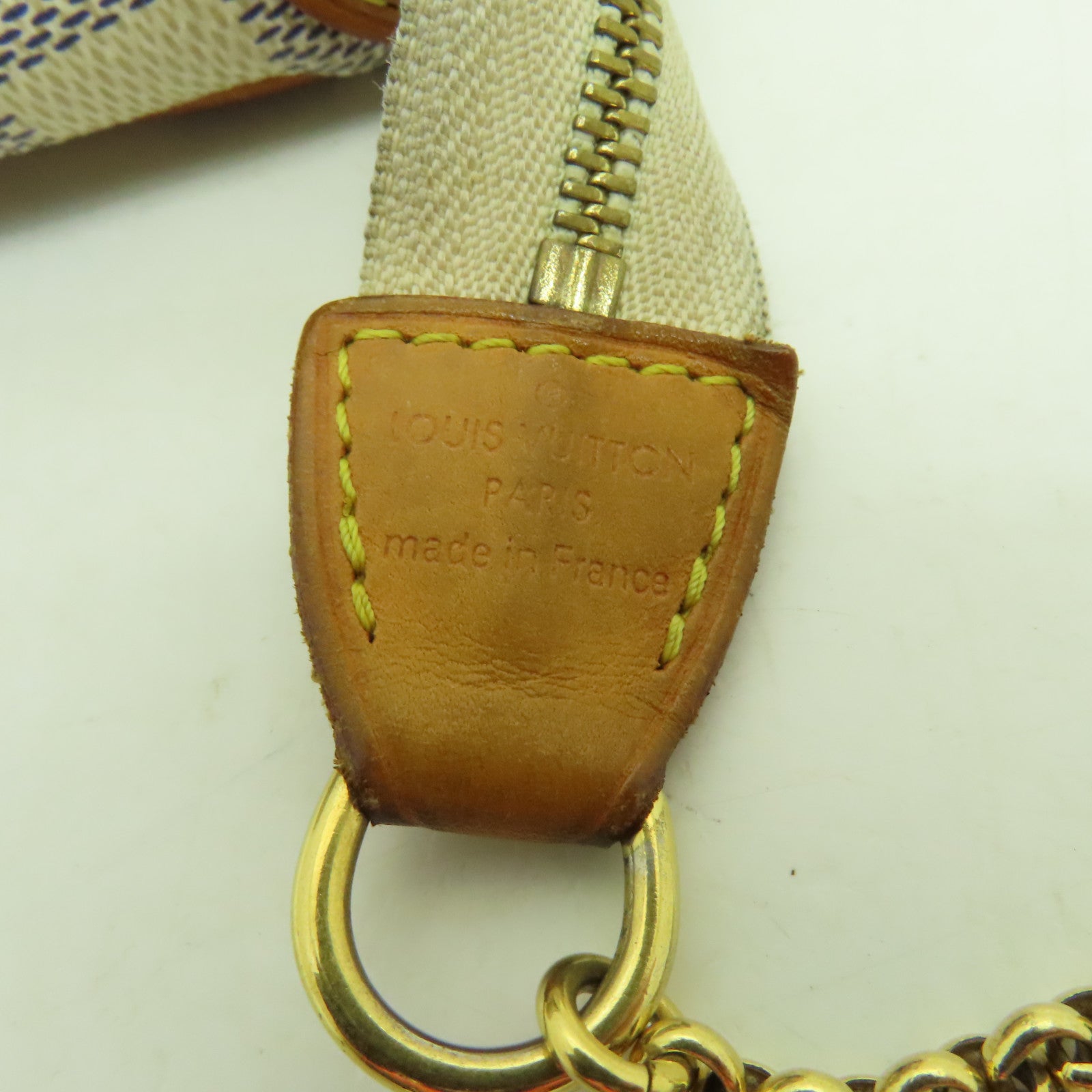 LOUIS VUITTON Damier Azur Eva金扣手挽肩背兩用袋白色