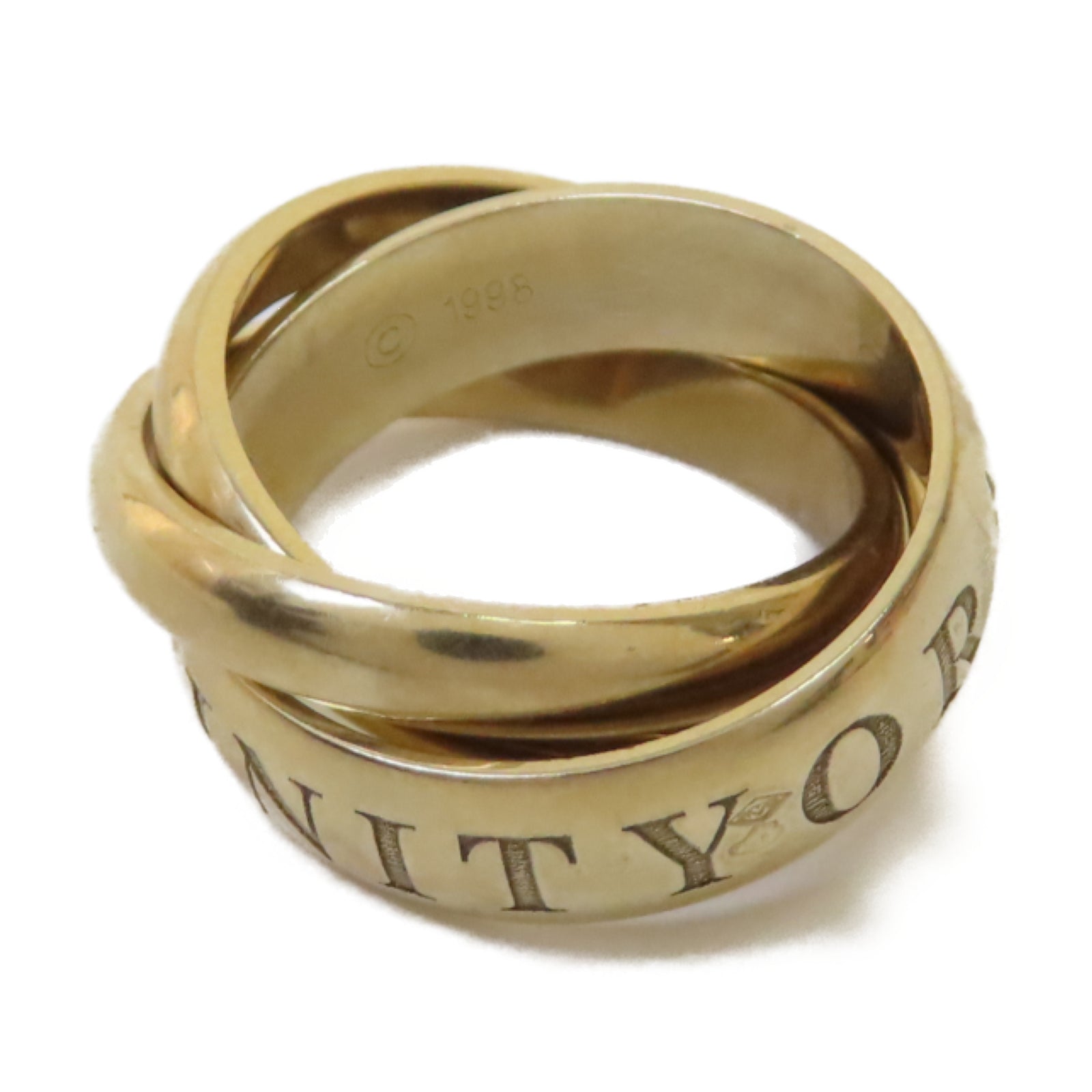 CARTIER 18K黃金Vintage Trinity Ring戒指#46/US#3.5
