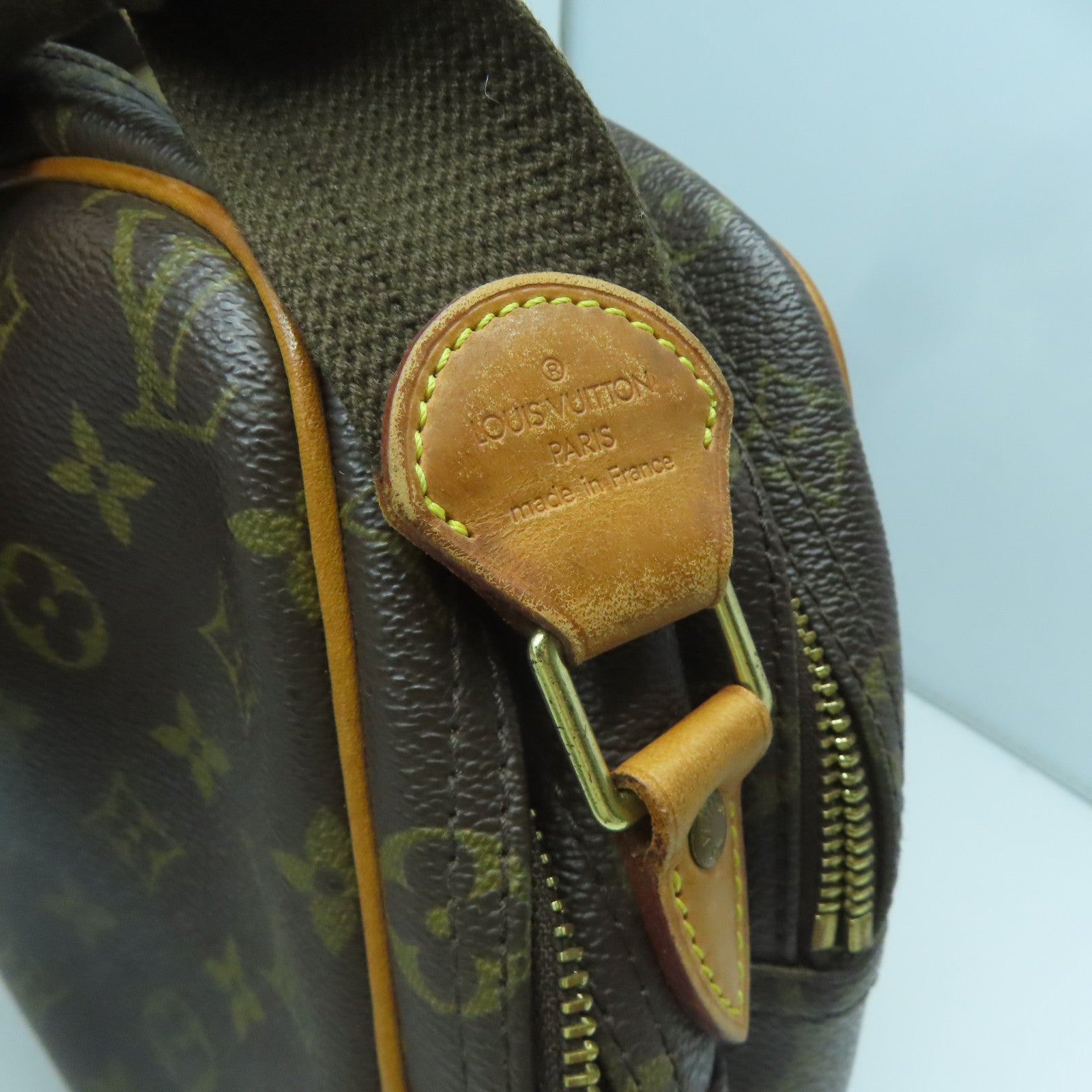 LOUIS VUITTON Monogram Reporter PM金扣肩背袋啡色