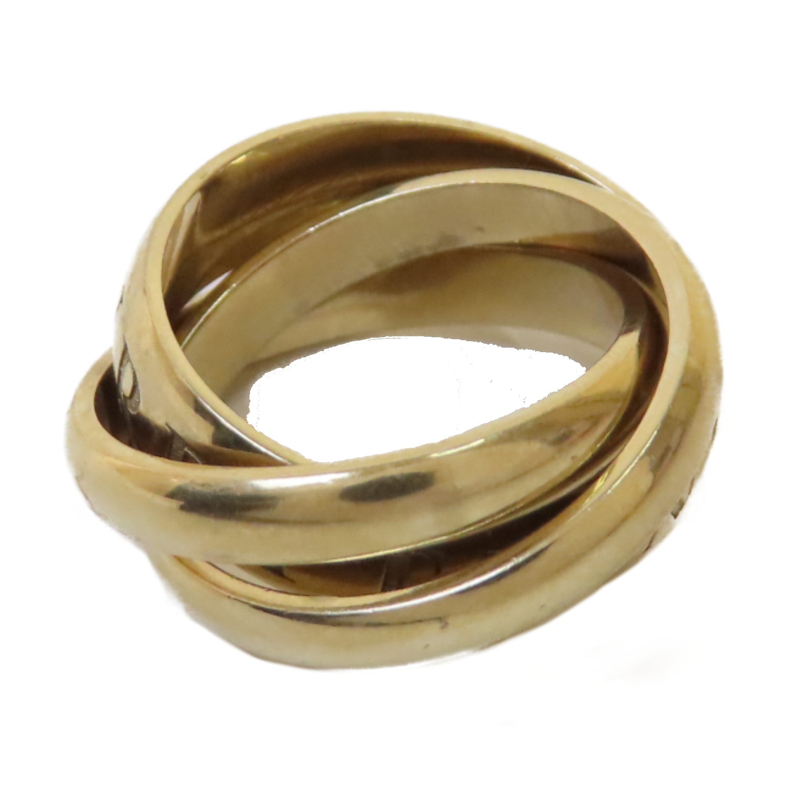 CARTIER 18K黃金Vintage Trinity Ring戒指#46/US#3.5