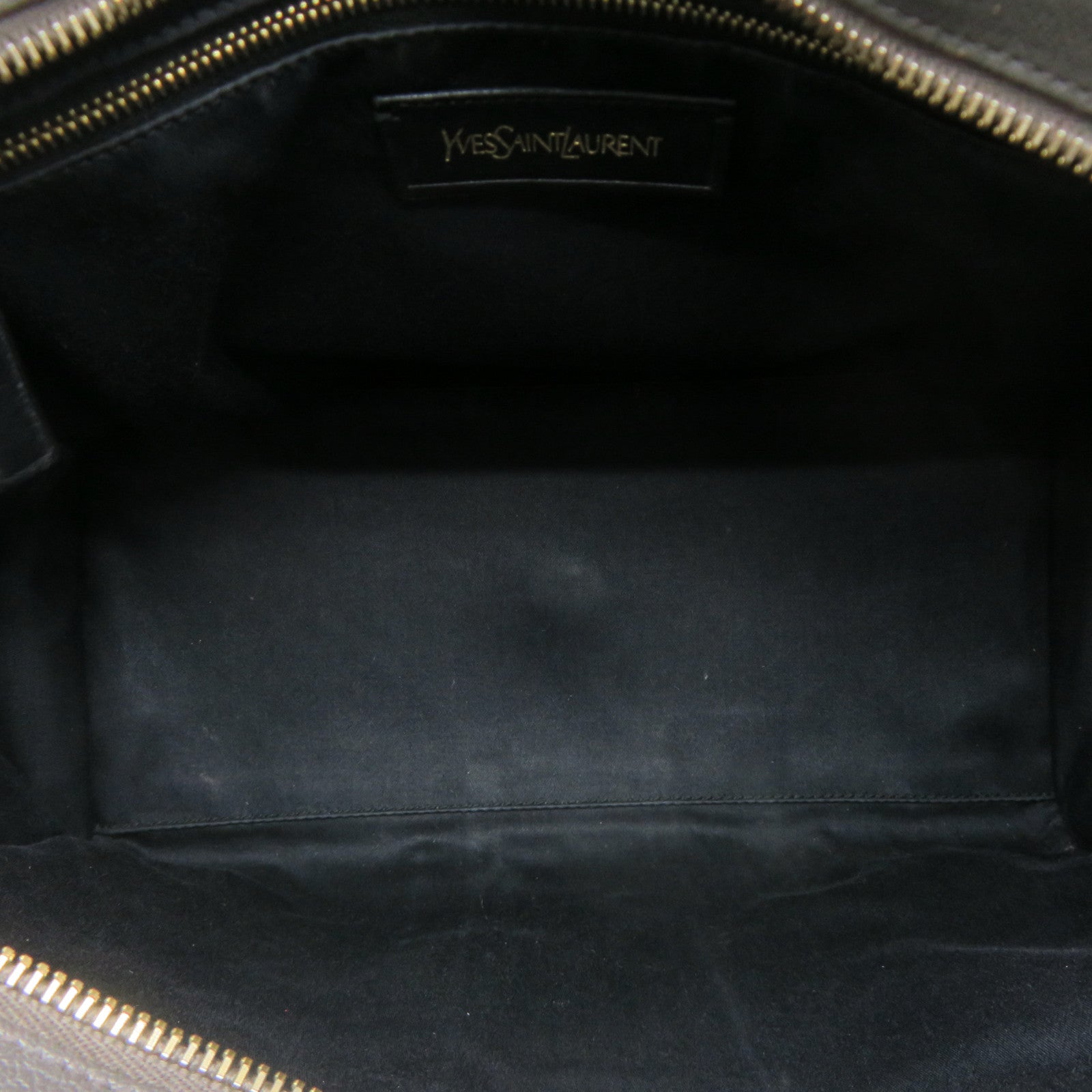 YVES SAINT LAURENT 牛皮皮革Chyc Cabas金扣链带肩背袋灰色