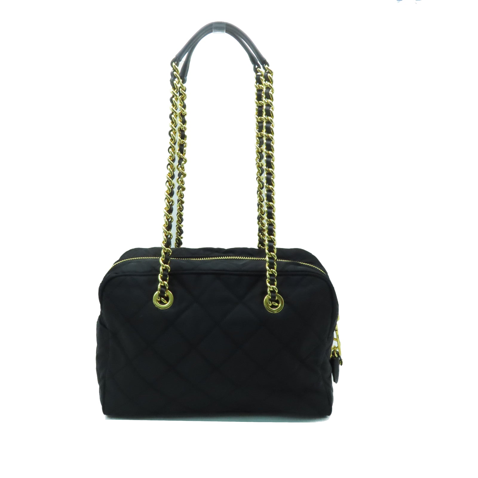 PRADA 尼龍Tessuto Impuntu金扣鏈帶肩背袋黒色
