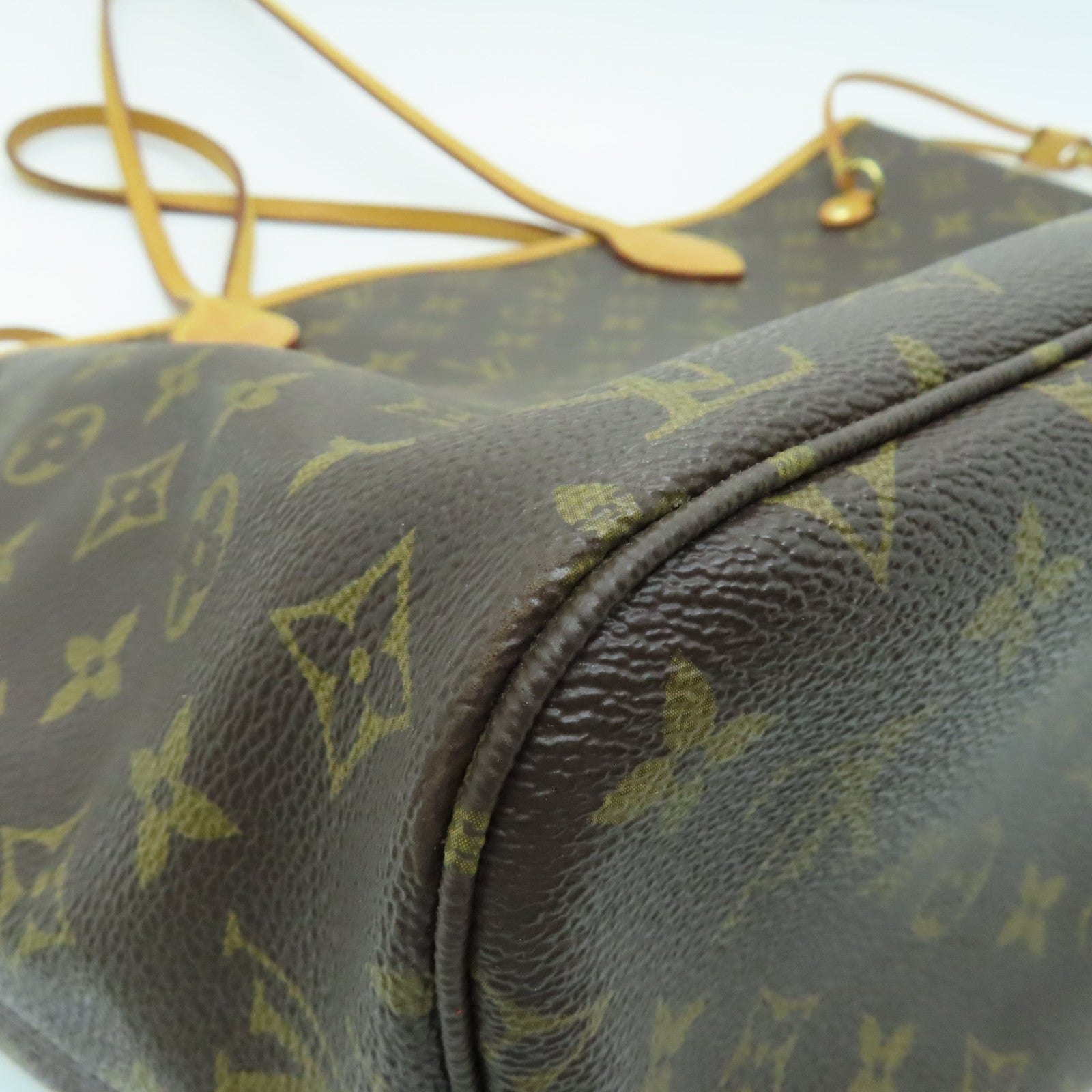 LOUIS VUITTON Monogram NeveFull MM金扣肩背袋棕色