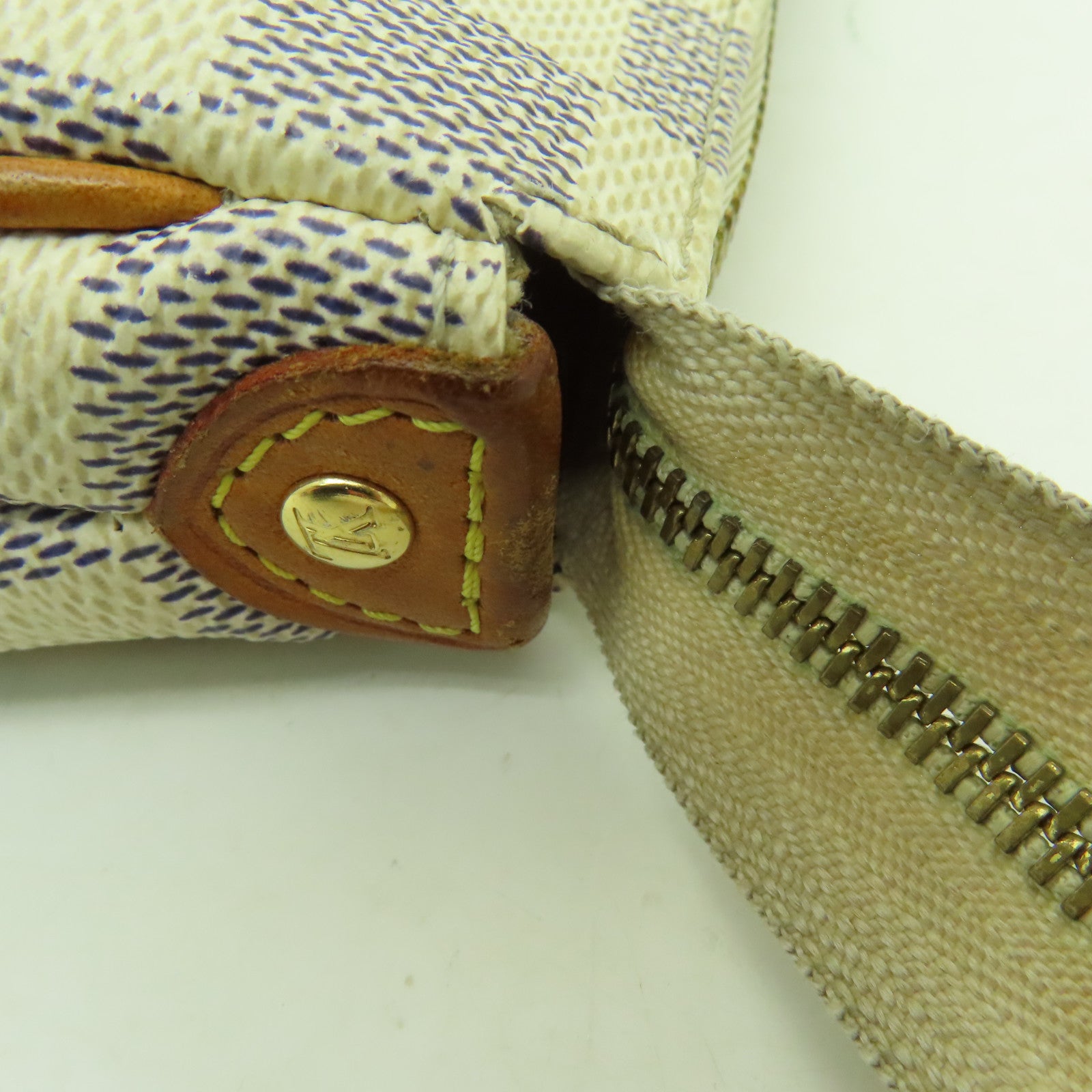 LOUIS VUITTON Damier Azur Eva金扣手挽肩背兩用袋白色