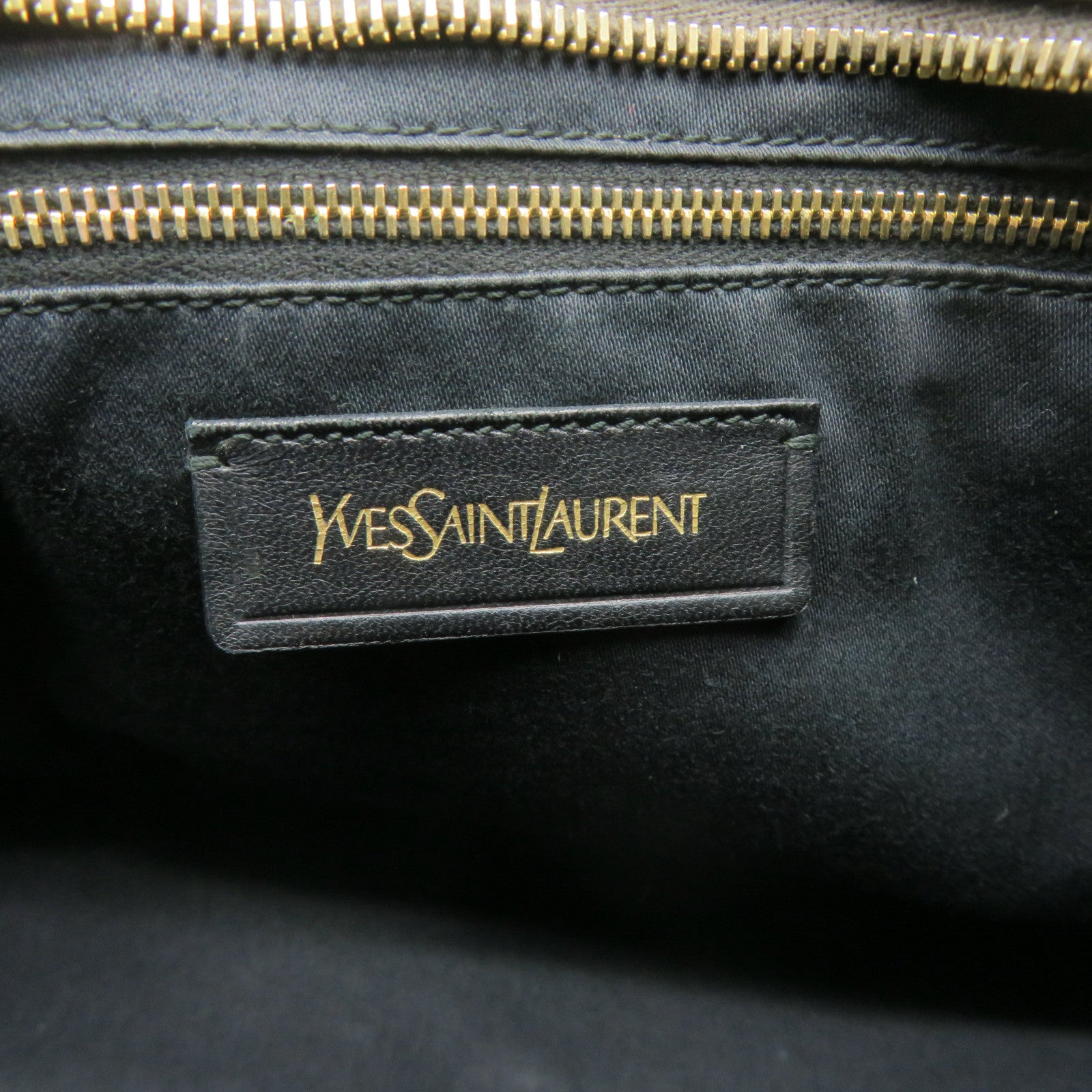 YVES SAINT LAURENT 牛皮皮革Chyc Cabas金扣链带肩背袋灰色