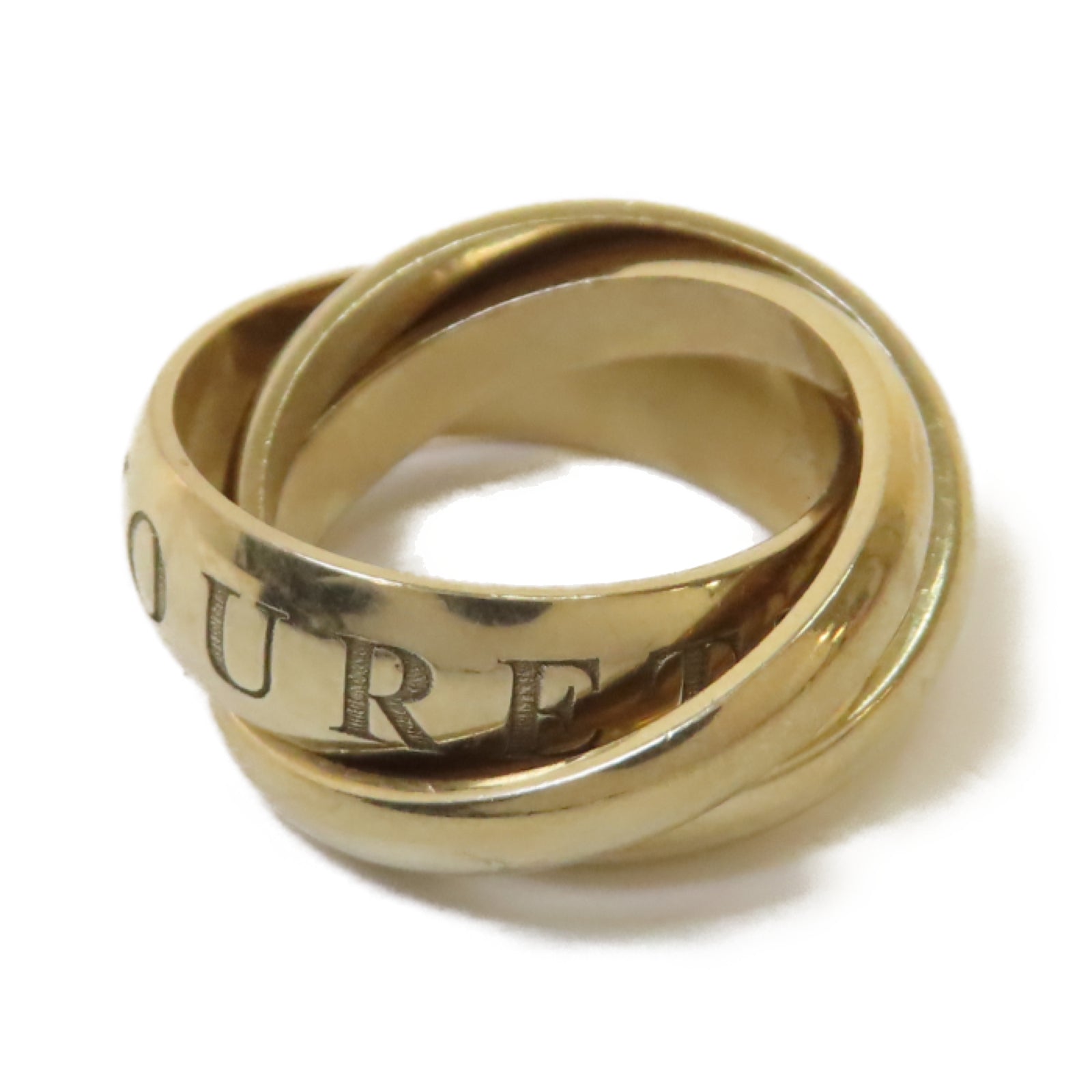 CARTIER 18K黃金Vintage Trinity Ring戒指#46/US#3.5