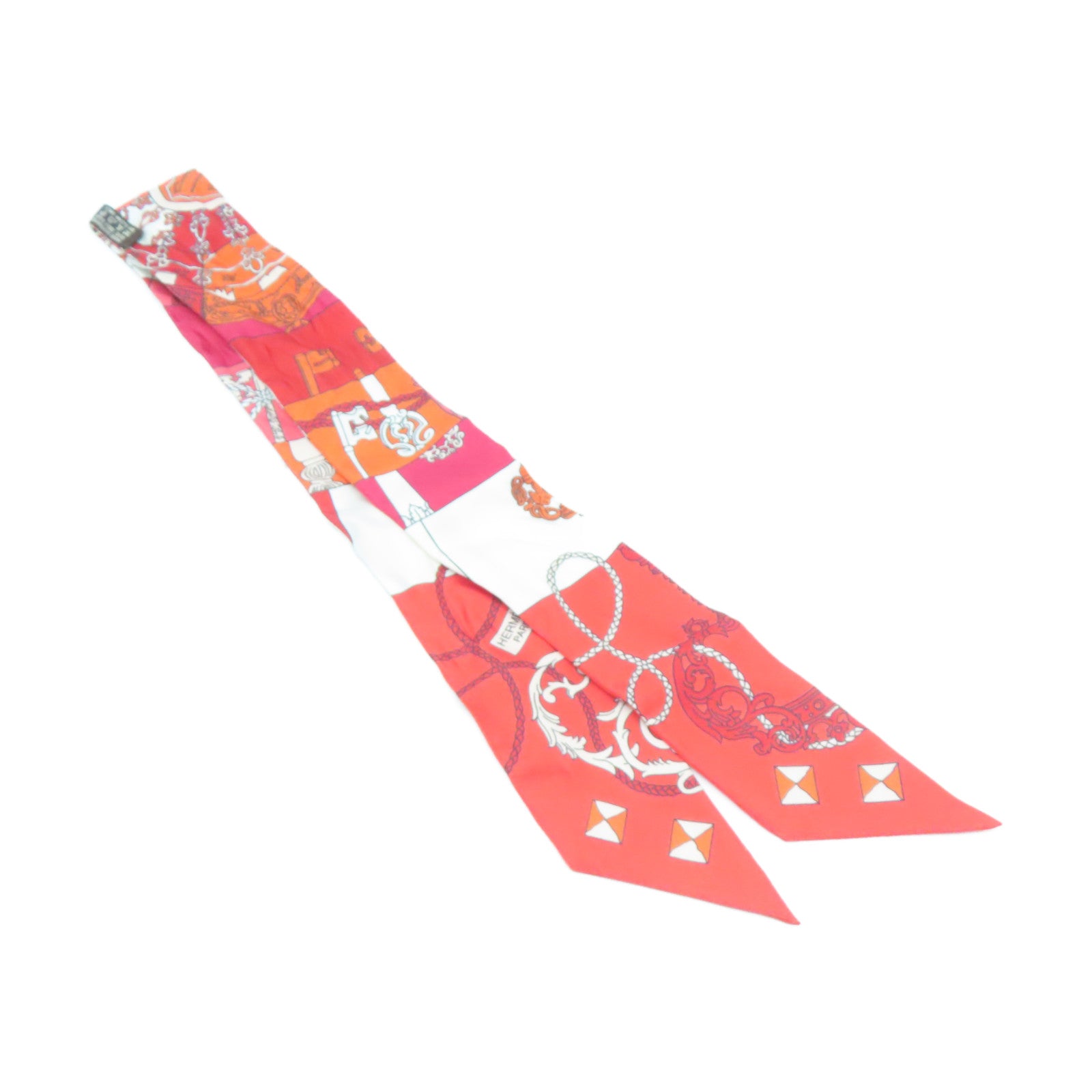HERMES 絲質Twilly Scarf絲巾紅色