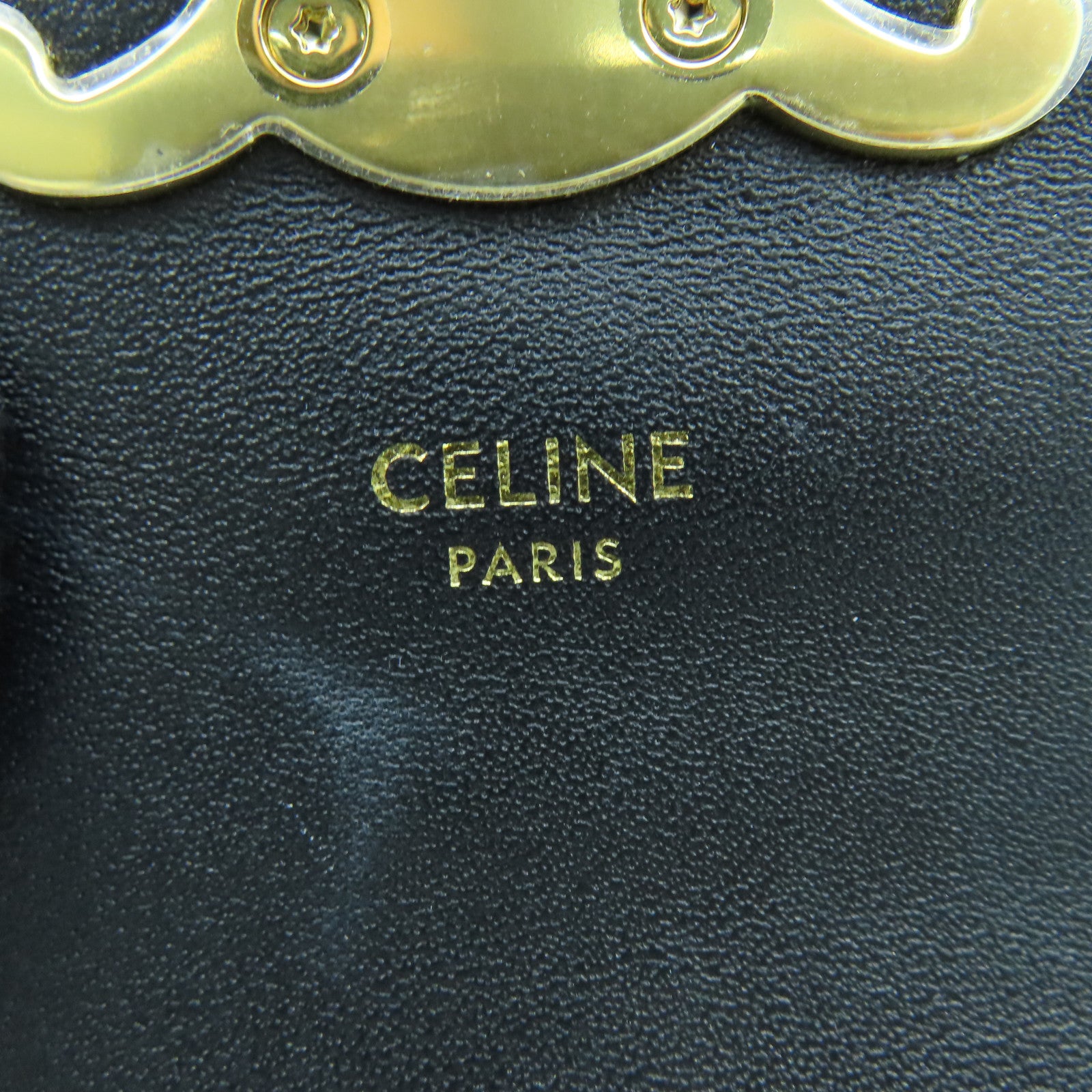 CELINE 牛皮皮革Shoulder Bag金扣肩背袋黑色