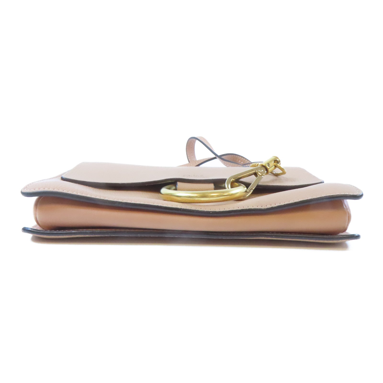 Chloe 牛皮皮革Shoulder Bag金扣肩背袋米色