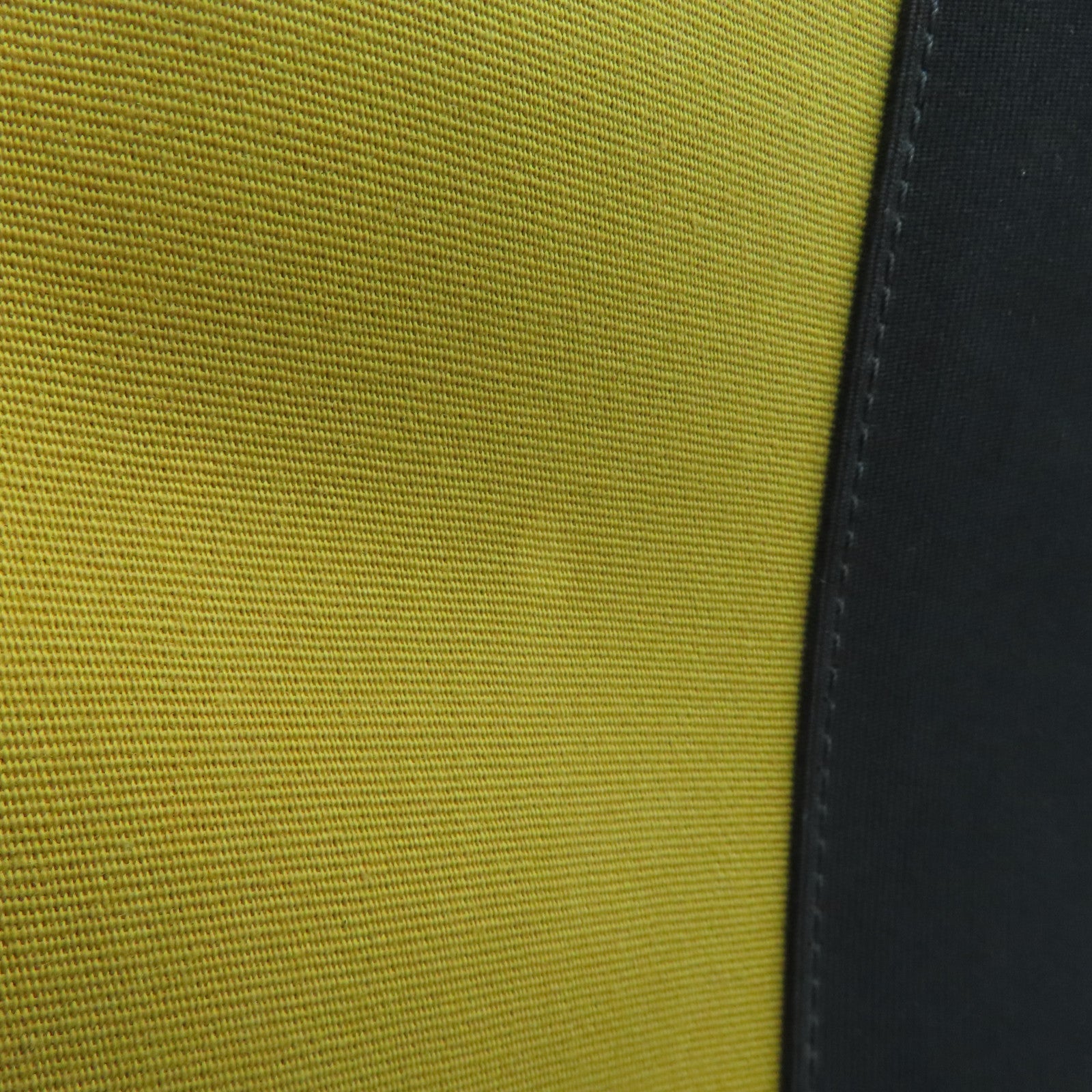 HERMES Canvas Cabag Silver Buckle Handle Shoulder Bag Black/Mustard