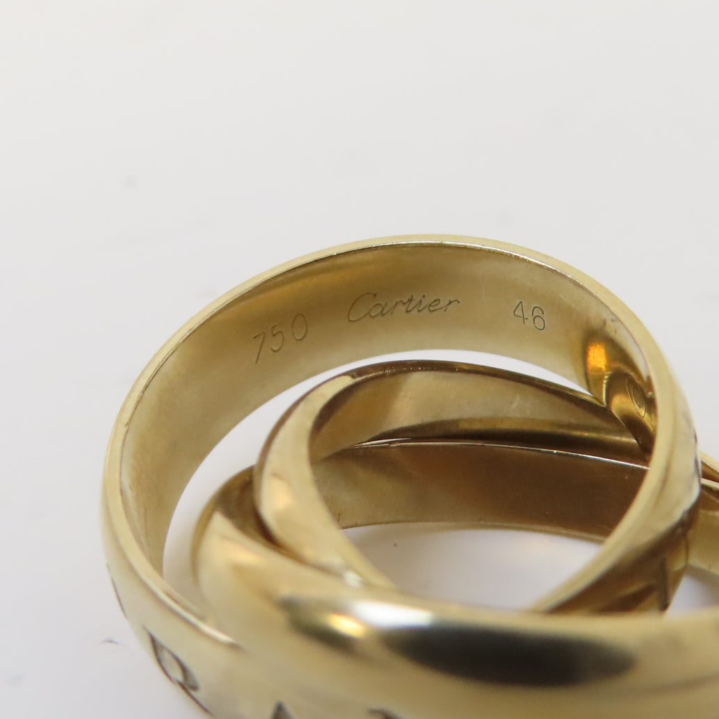 CARTIER 18K黃金Vintage Trinity Ring戒指#46/US#3.5
