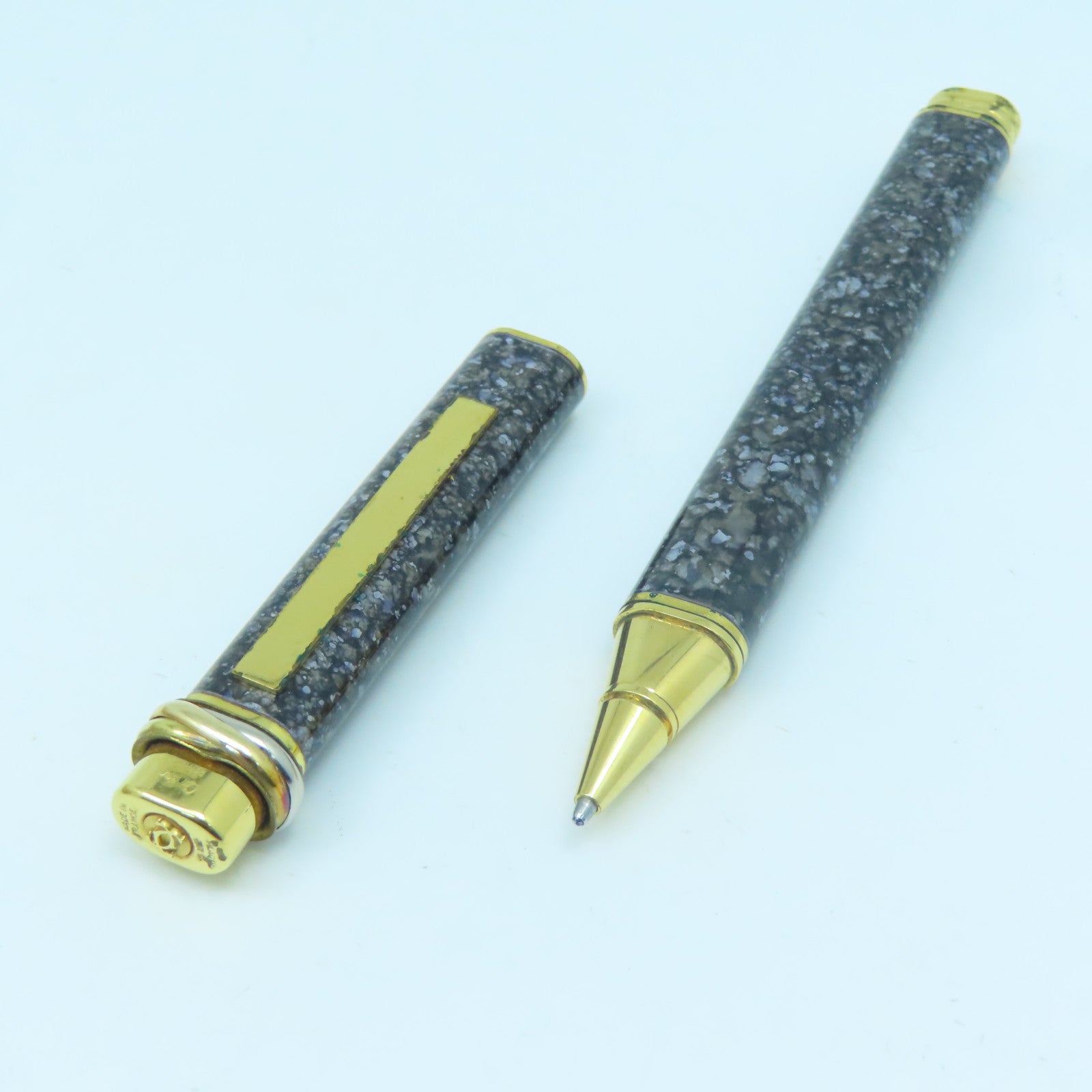 CARTIER 金屬Pen藍色墨水原子筆黑色/金色