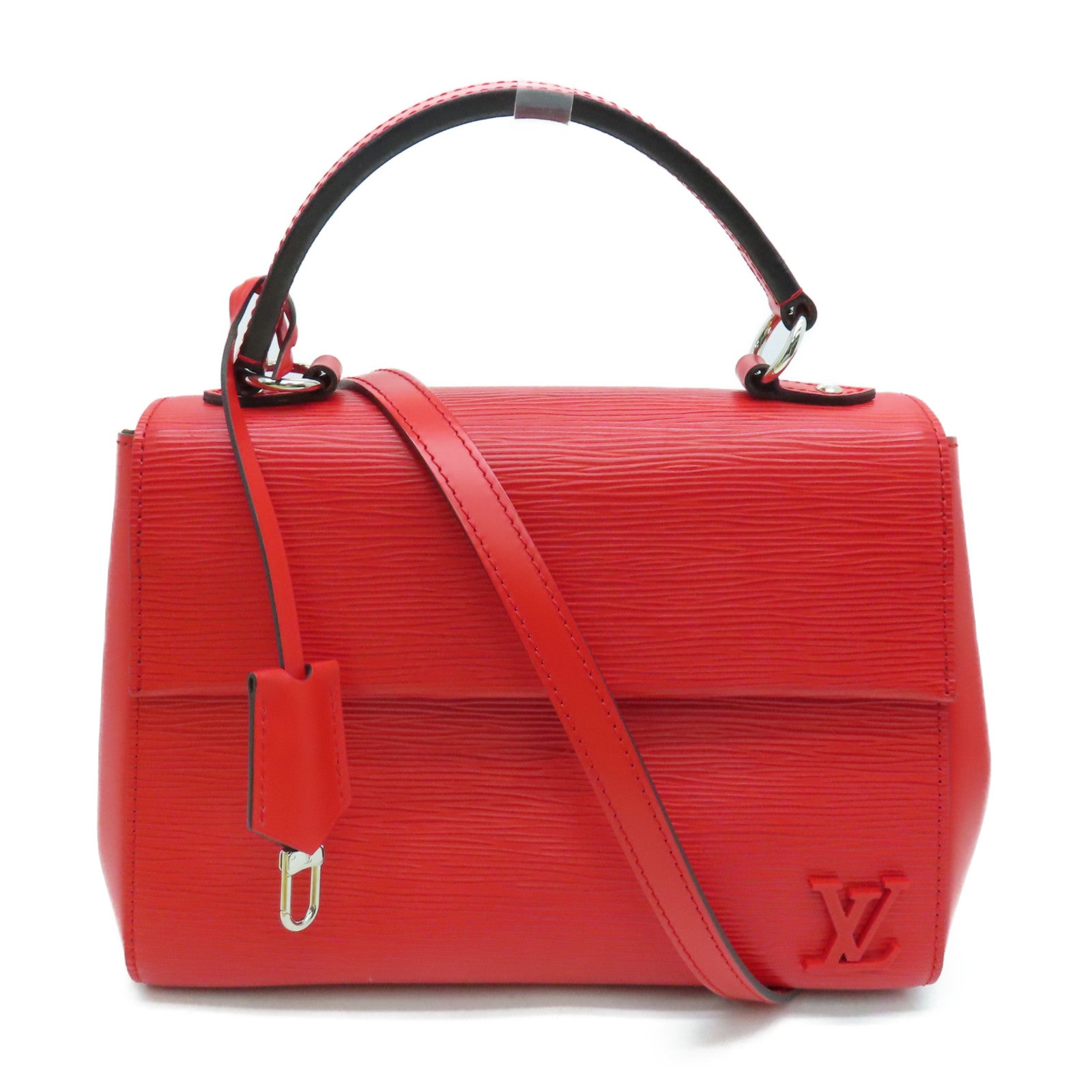 LOUIS VUITTON Epi Cluny BB 2 way Shoulder金扣手挽肩背两用袋红色
