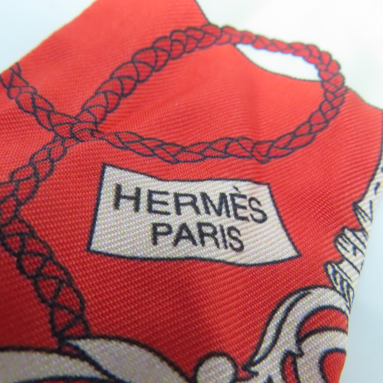 HERMES 絲質Twilly Scarf絲巾紅色