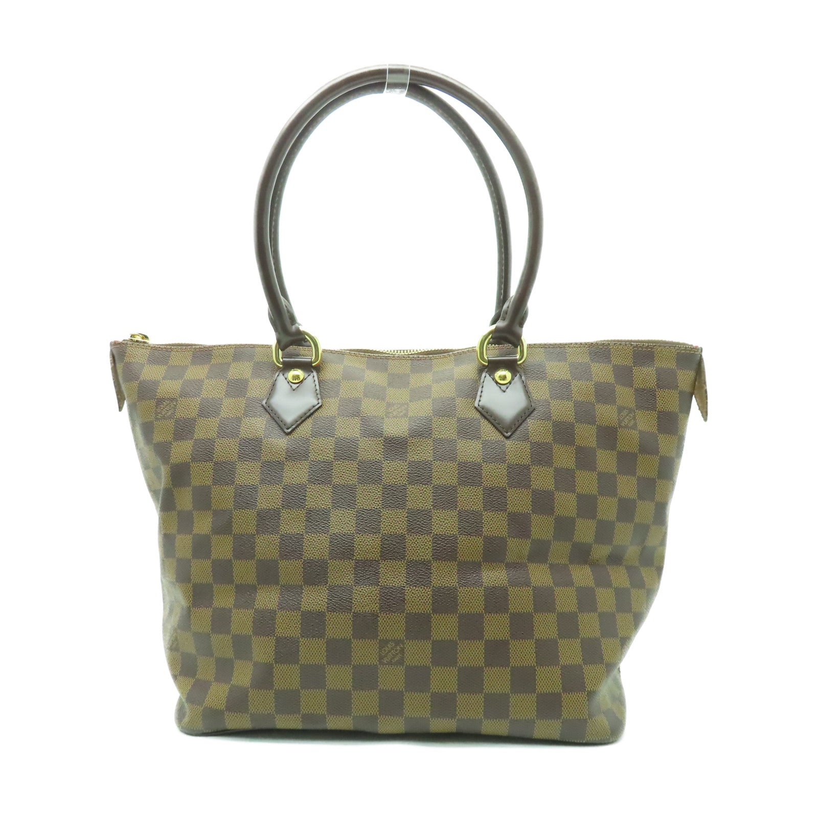 LOUIS VUITTON 【激減優惠】Damier Saleya MM金扣手挽袋啡色
