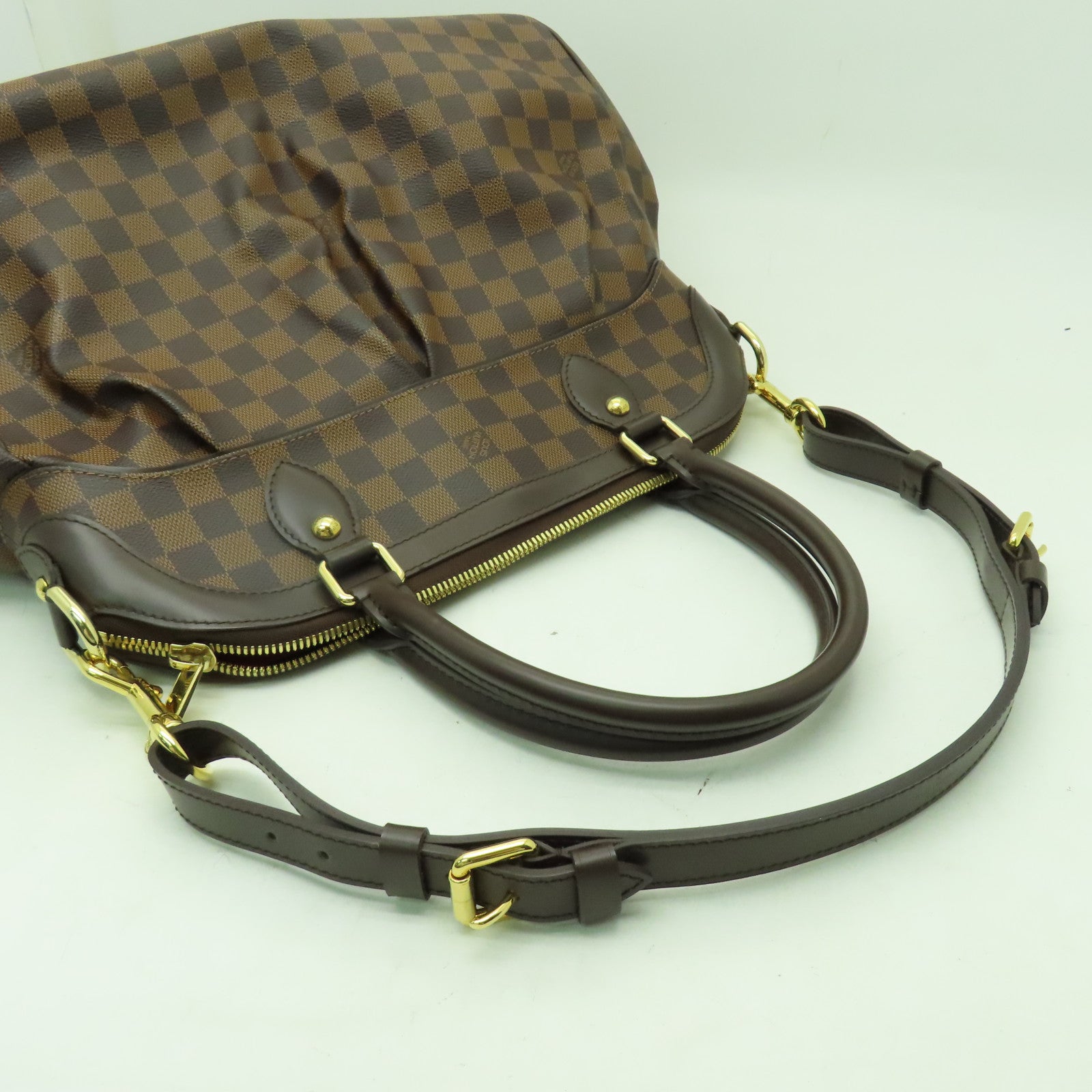LOUIS VUITTON Damier Tivoli GM金扣手挽肩背兩用袋啡色