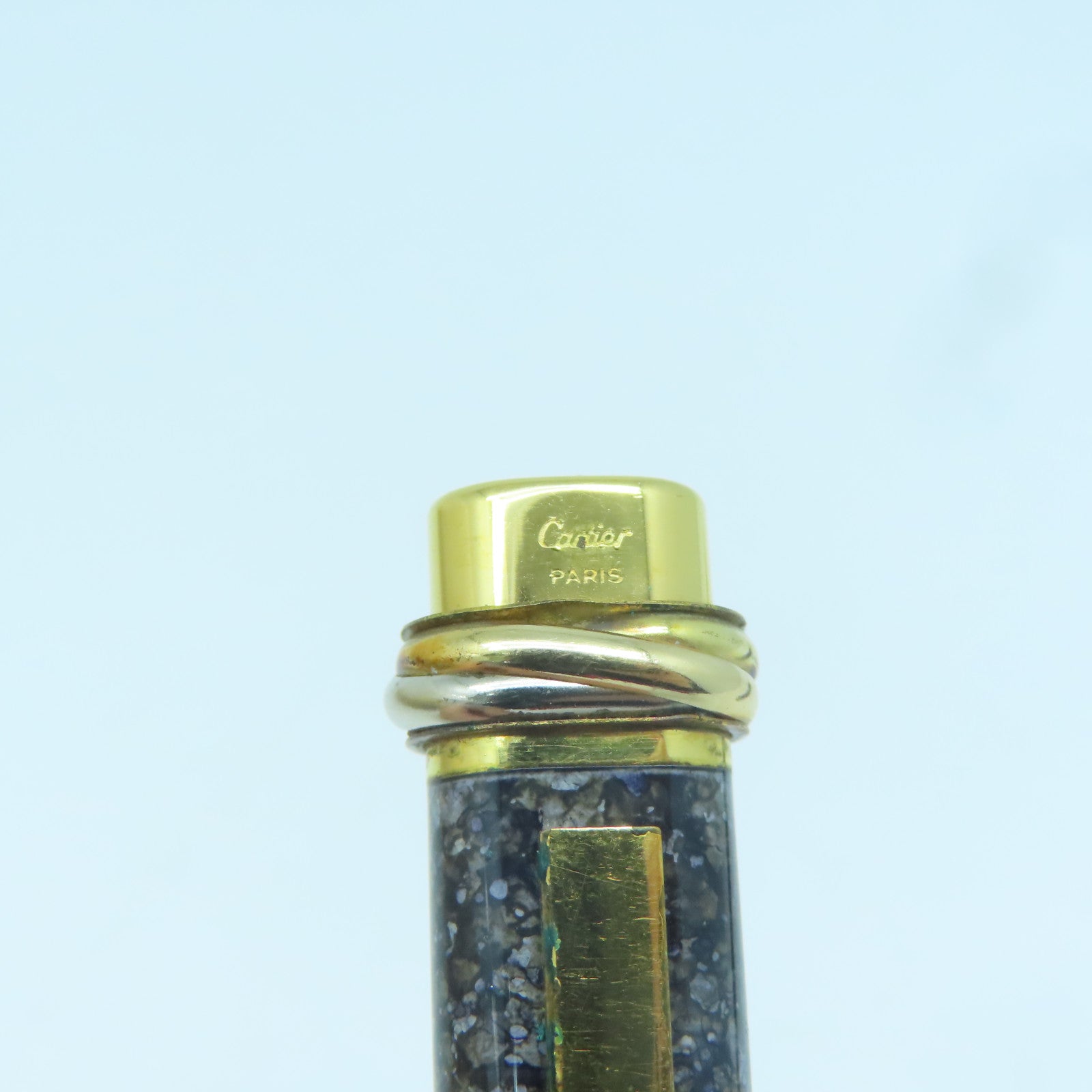 CARTIER 金屬Pen藍色墨水原子筆黑色/金色