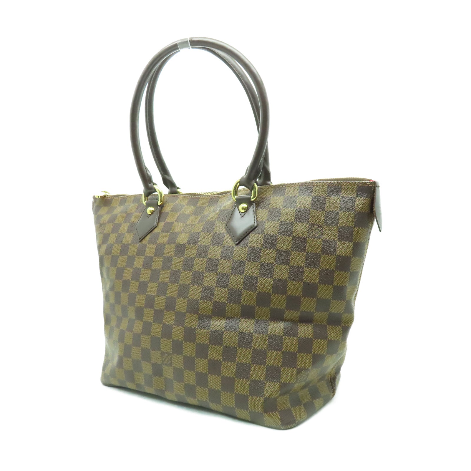 LOUIS VUITTON 【激減優惠】Damier Saleya MM金扣手挽袋啡色