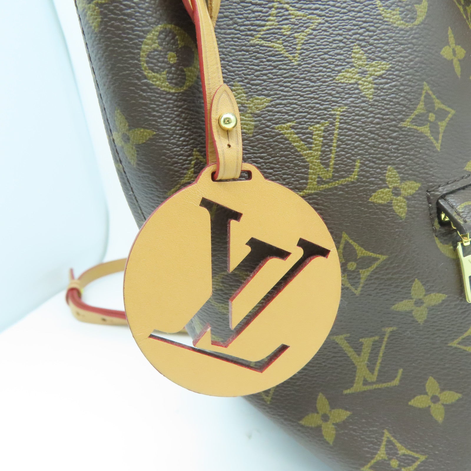 LOUIS VUITTON Monogram Montsouris PM金扣背包啡色