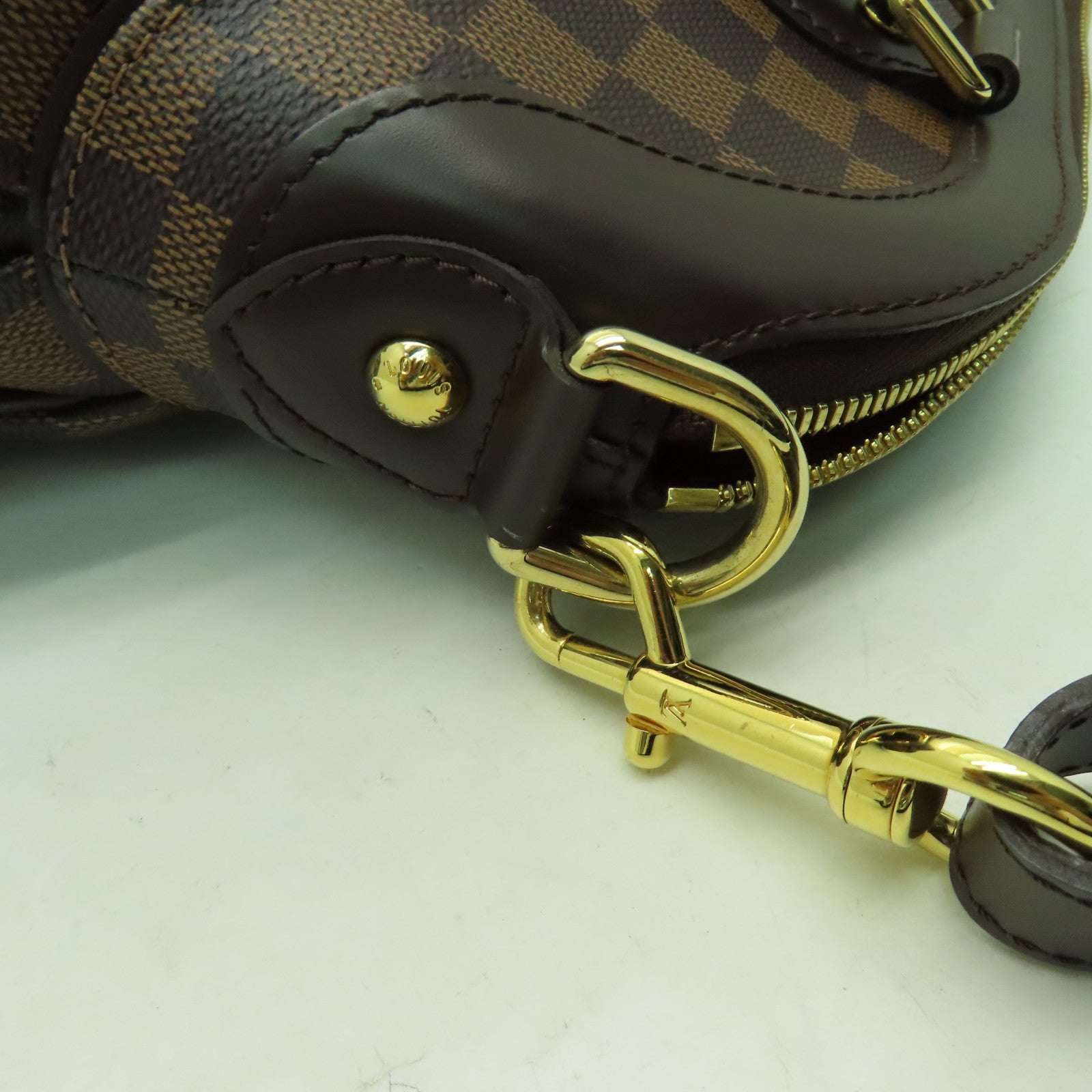 LOUIS VUITTON Damier Tivoli GM金扣手挽肩背兩用袋啡色