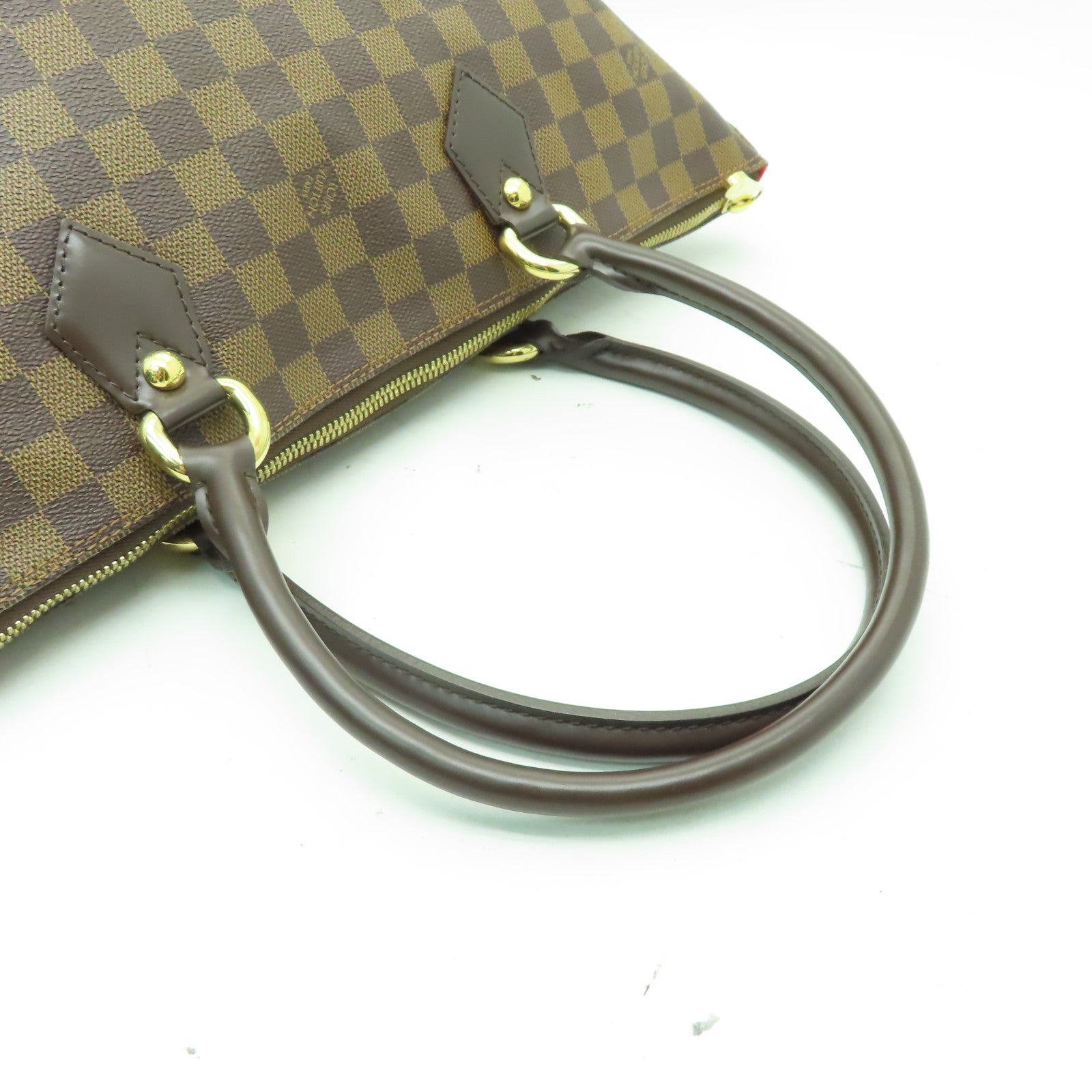 LOUIS VUITTON 【激減優惠】Damier Saleya MM金扣手挽袋啡色