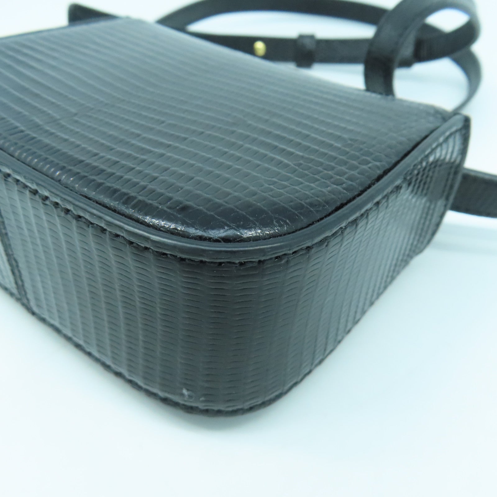 CELINE 牛皮皮革Shoulder Bag金扣肩背袋黑色