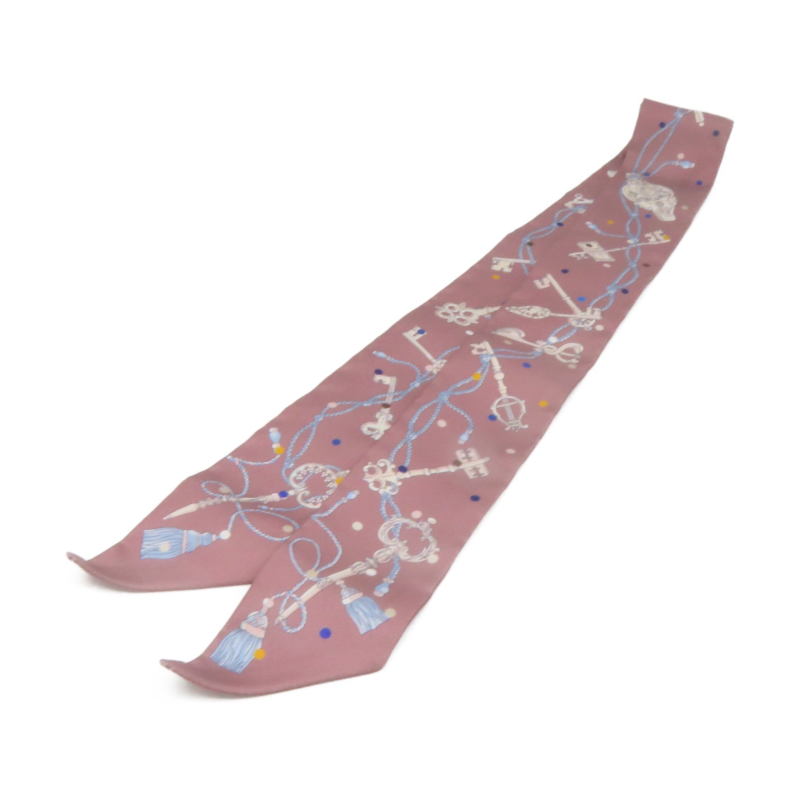 HERMES 丝质Twilly Scarf丝巾浅啡色/彩色