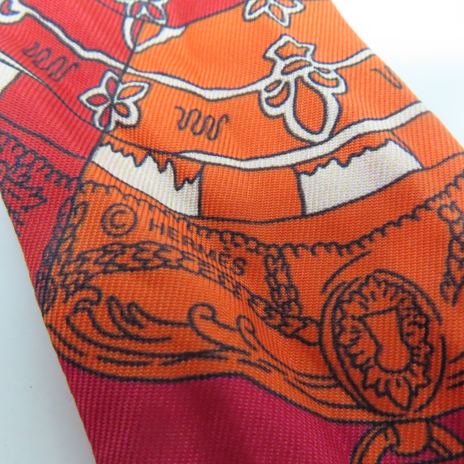 HERMES 絲質Twilly Scarf絲巾紅色