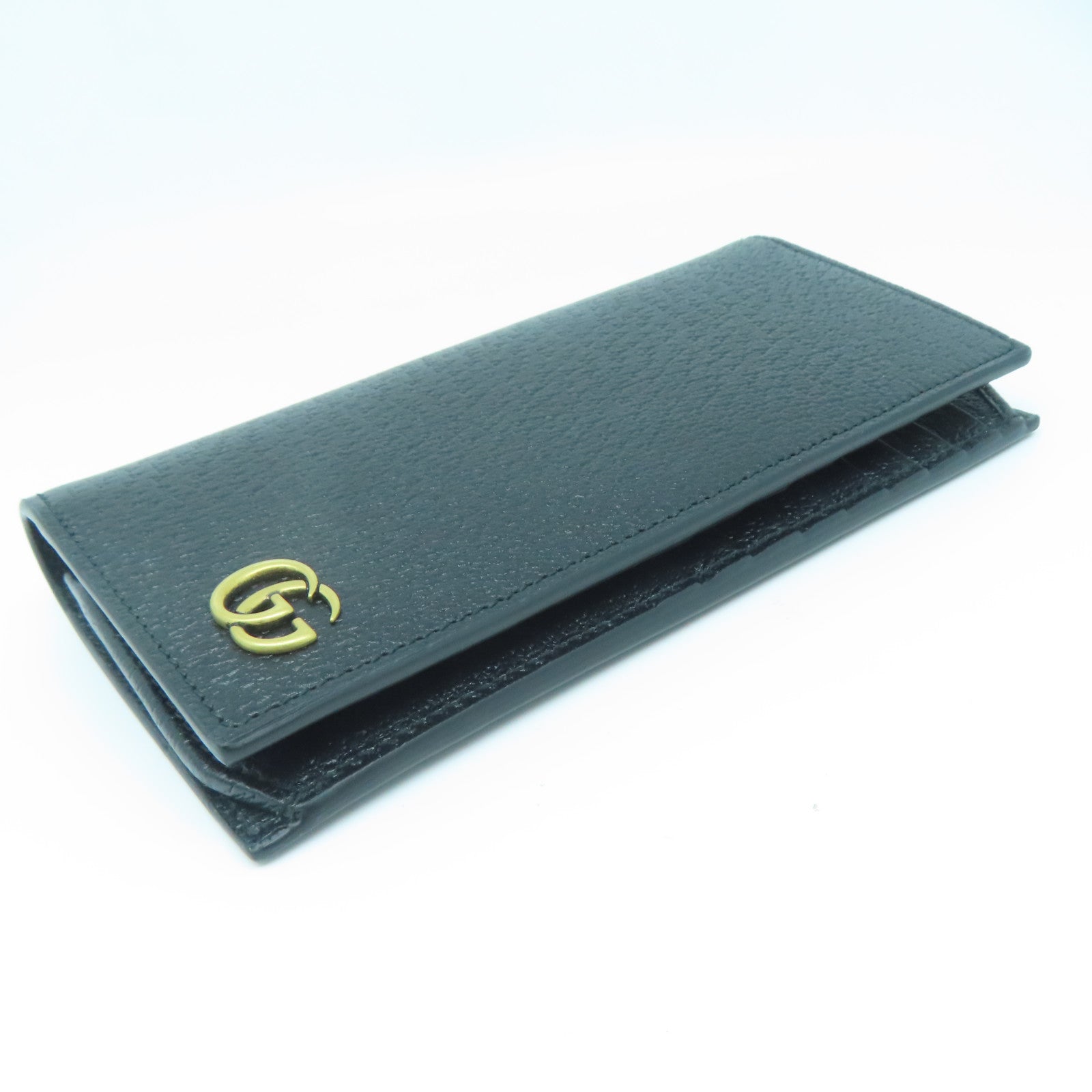 GUCCI 牛皮皮革Long Wallet金扣长钱包黑色