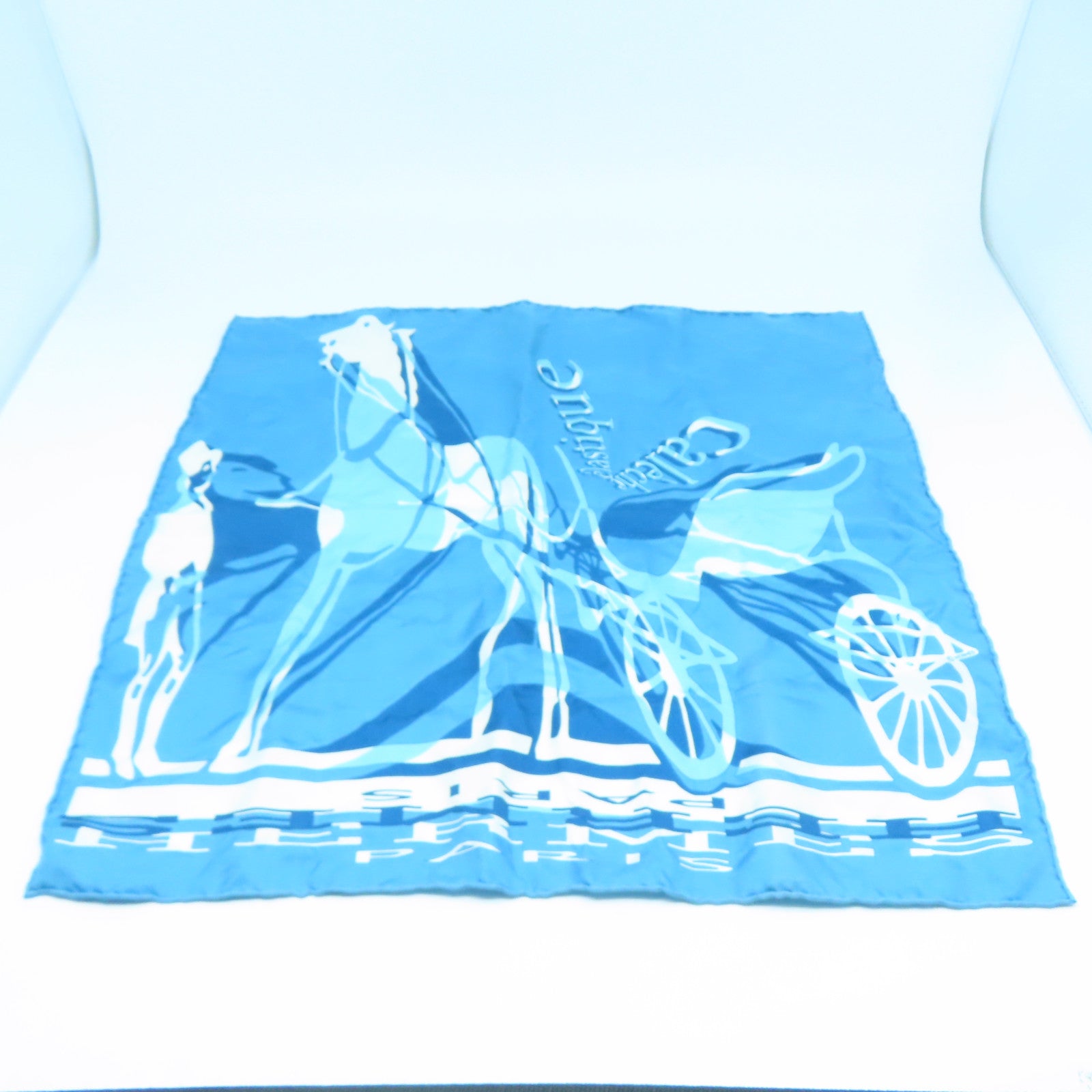 HERMES 絲質Scarf 45x45絲巾藍色