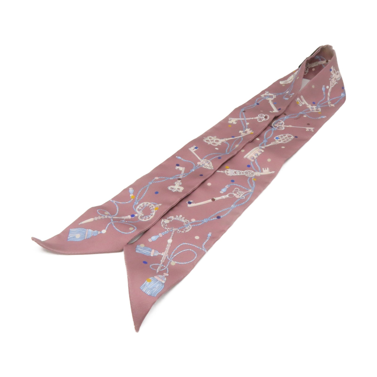 HERMES 丝质Twilly Scarf丝巾浅啡色/彩色