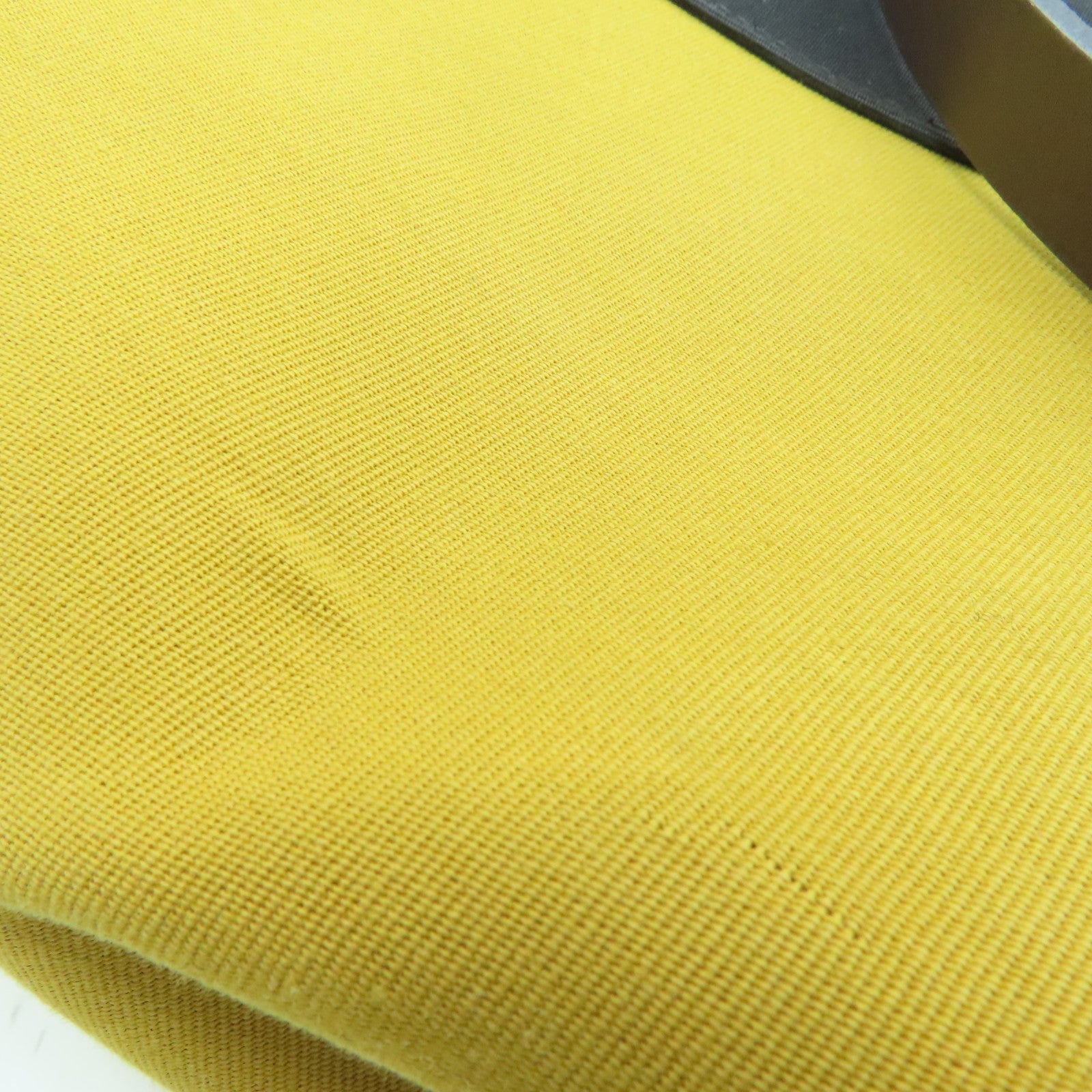 HERMES Canvas Cabag Silver Buckle Handle Shoulder Bag Black/Mustard
