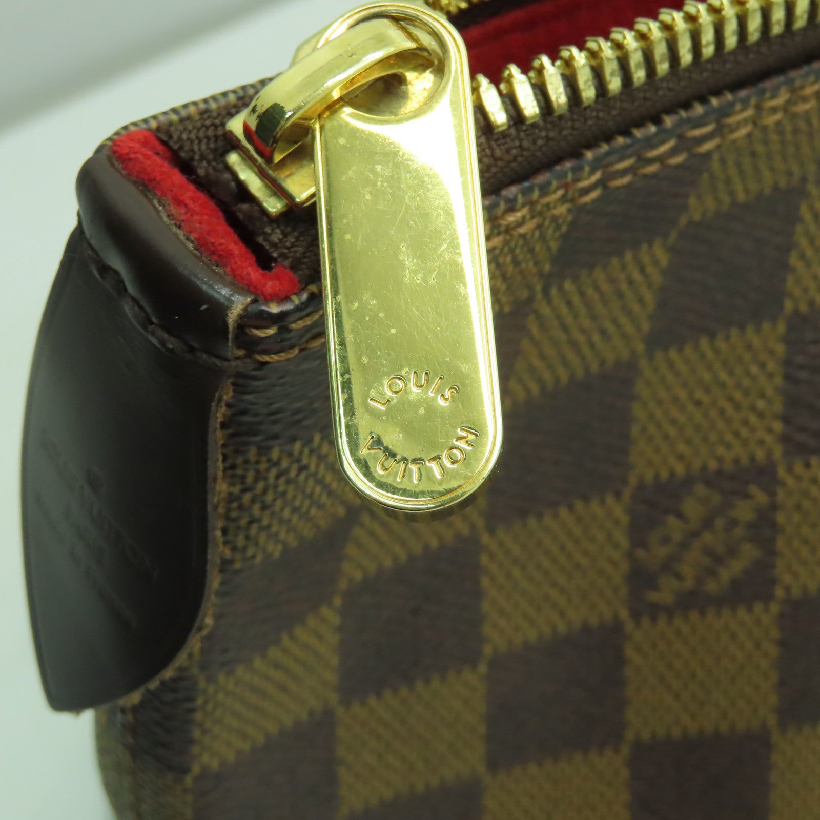 LOUIS VUITTON 【激減優惠】Damier Saleya MM金扣手挽袋啡色