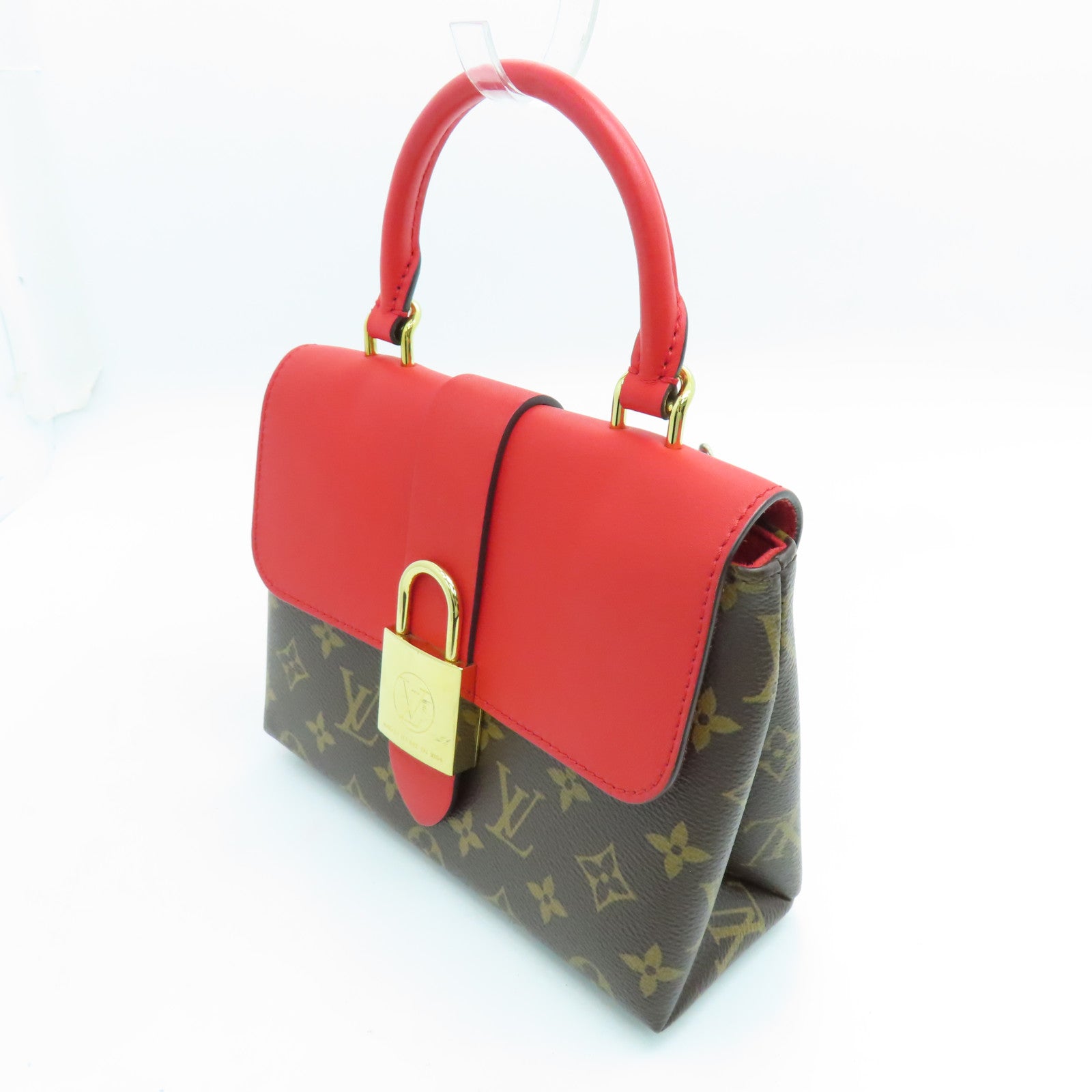 LOUIS VUITTON Monogram Locky BB 2 way  Shoulder Bag金扣兩用手挽肩背袋紅色