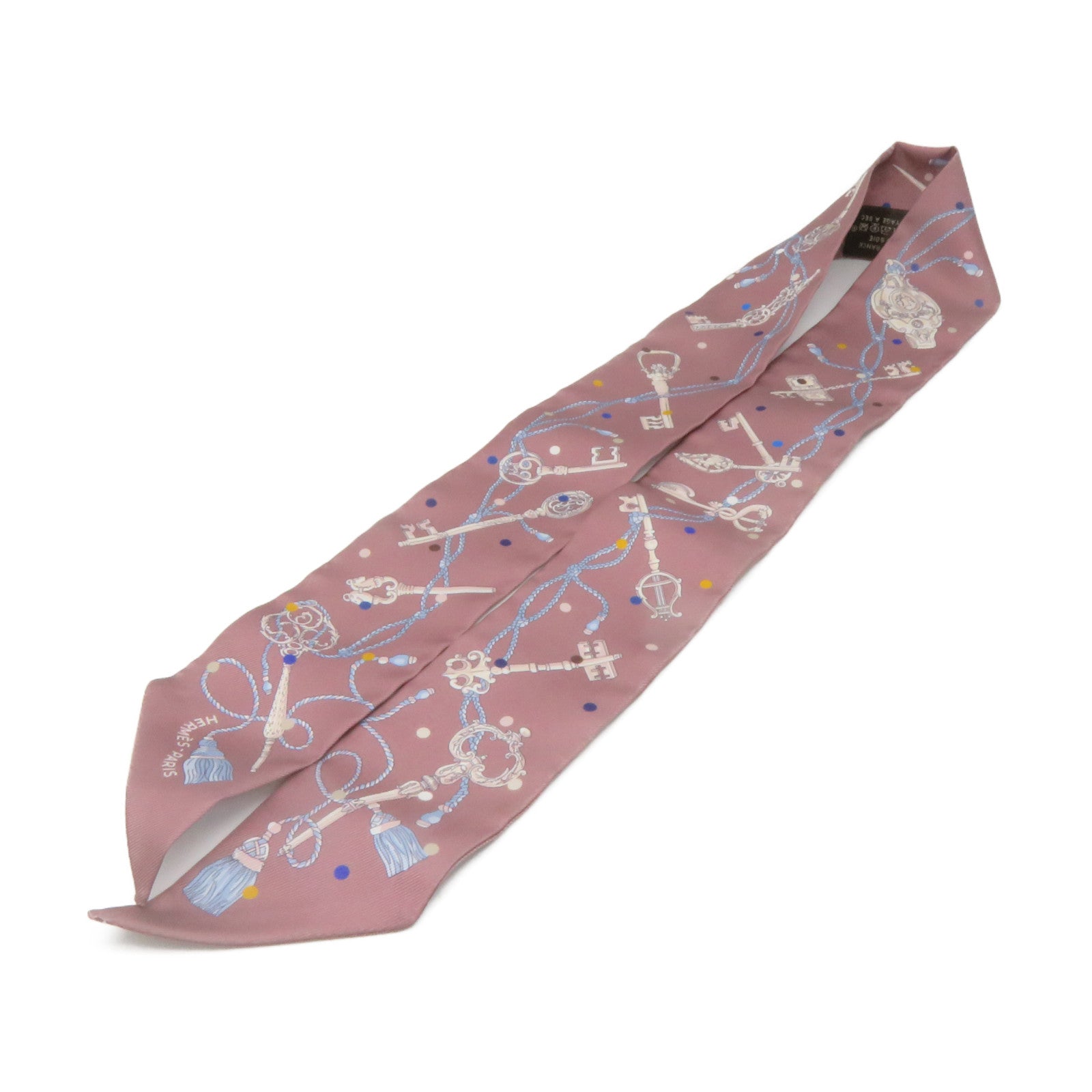 HERMES 丝质Twilly Scarf丝巾浅啡色/彩色