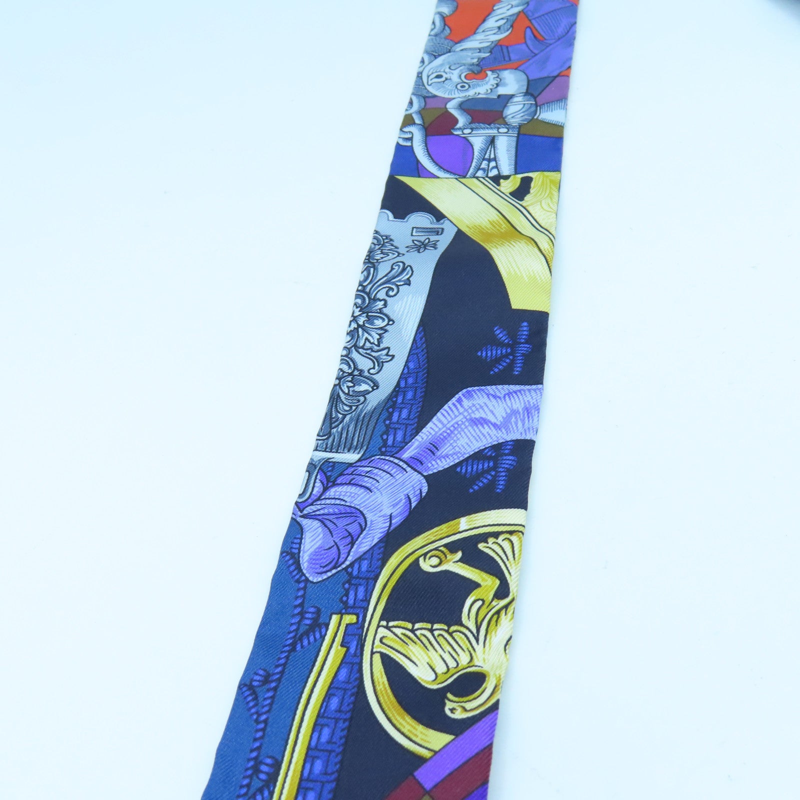 HERMES 丝质Twilly丝巾蓝色