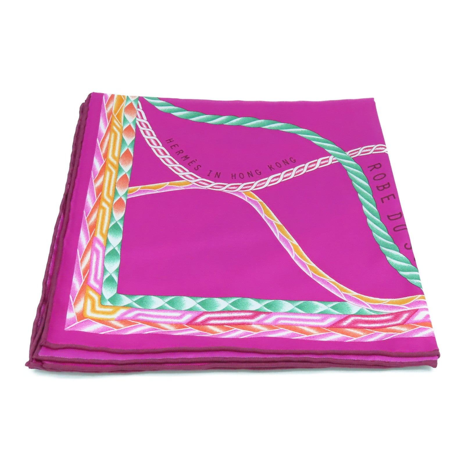 HERMES 絲質Scarf 90x90絲巾桃紅色