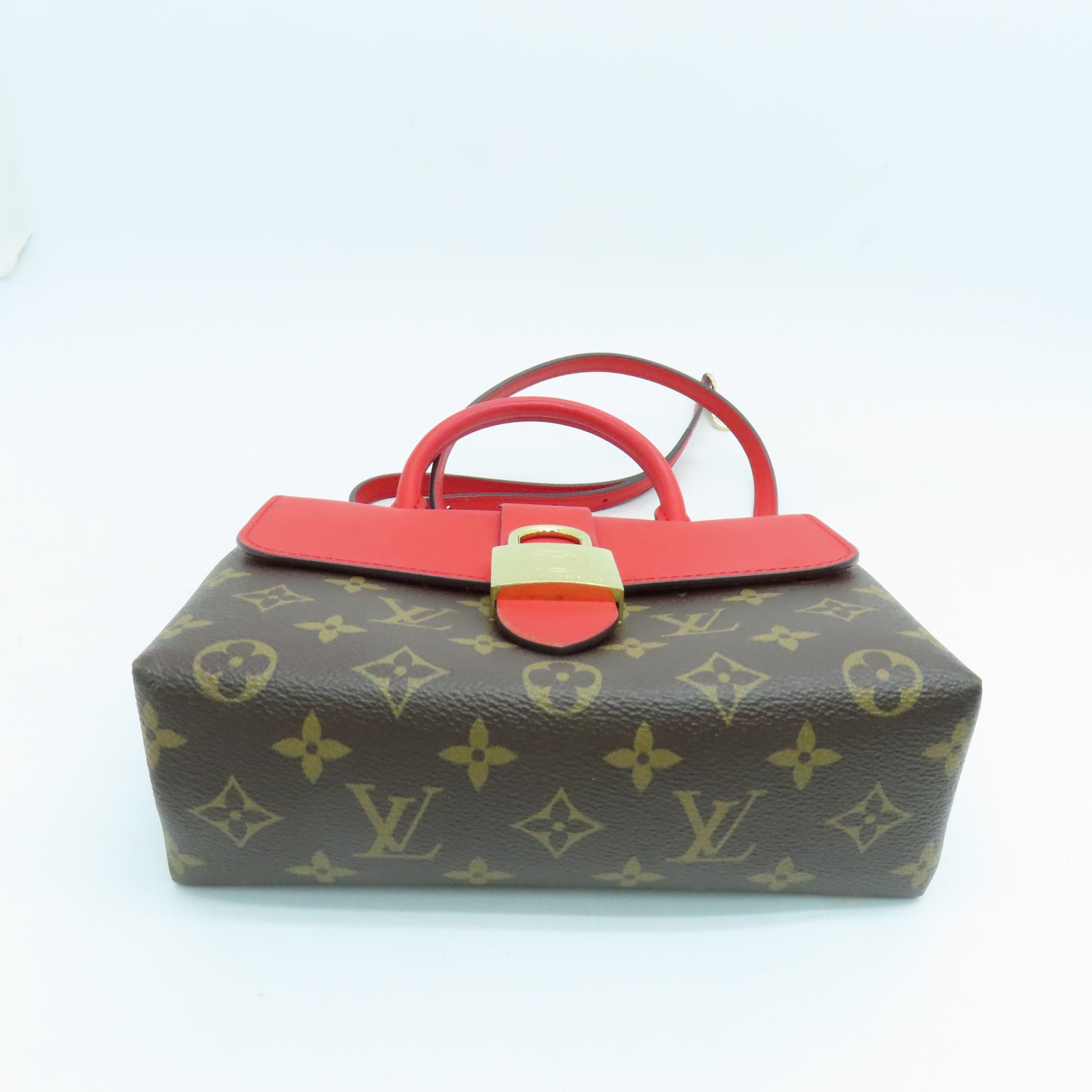 LOUIS VUITTON Monogram Locky BB 2 way  Shoulder Bag金扣兩用手挽肩背袋紅色