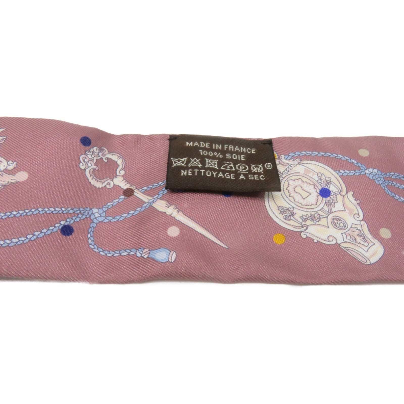 HERMES 丝质Twilly Scarf丝巾浅啡色/彩色