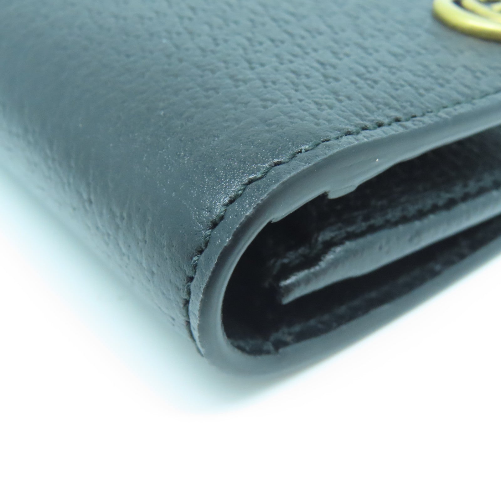 GUCCI 牛皮皮革Long Wallet金扣长钱包黑色