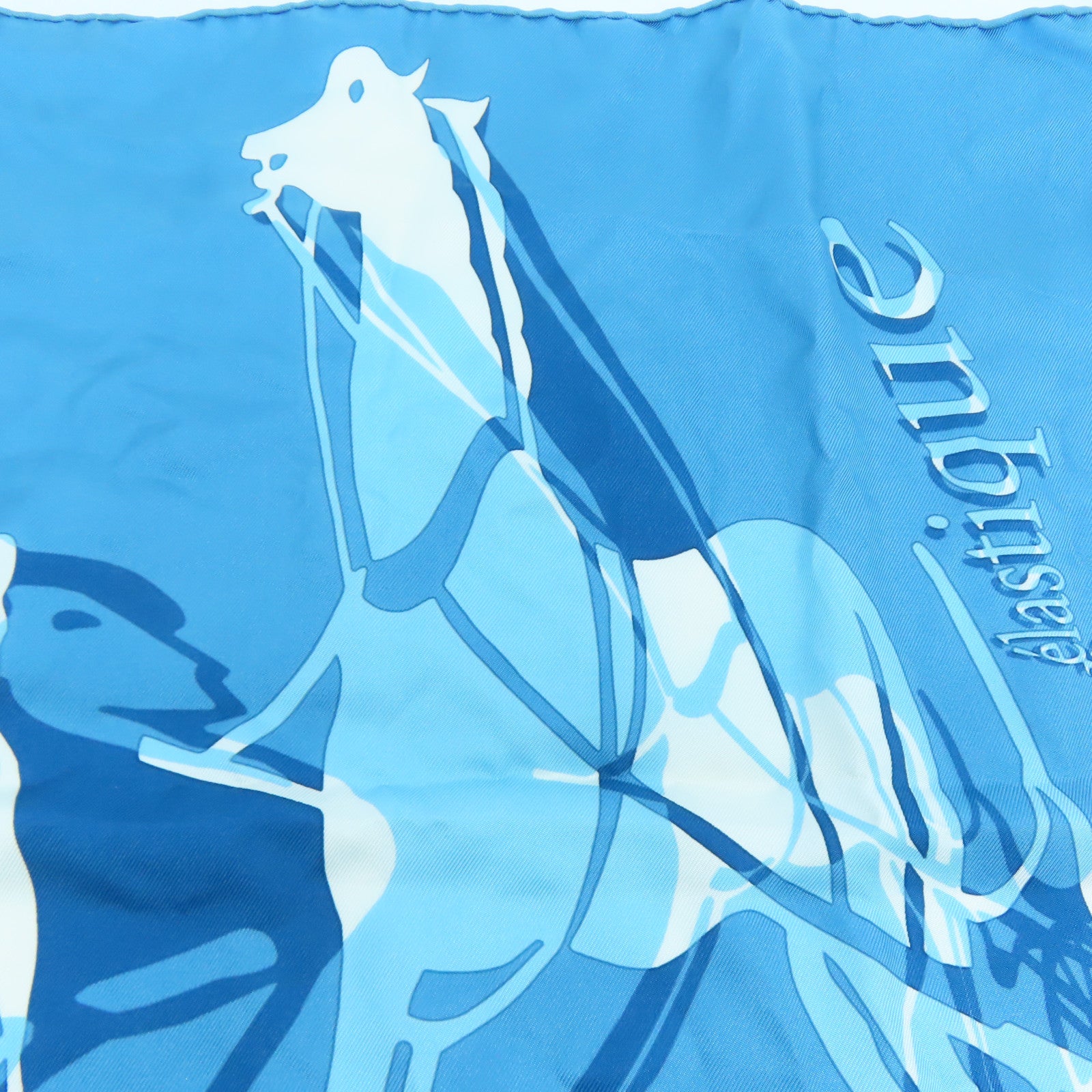 HERMES 絲質Scarf 45x45絲巾藍色