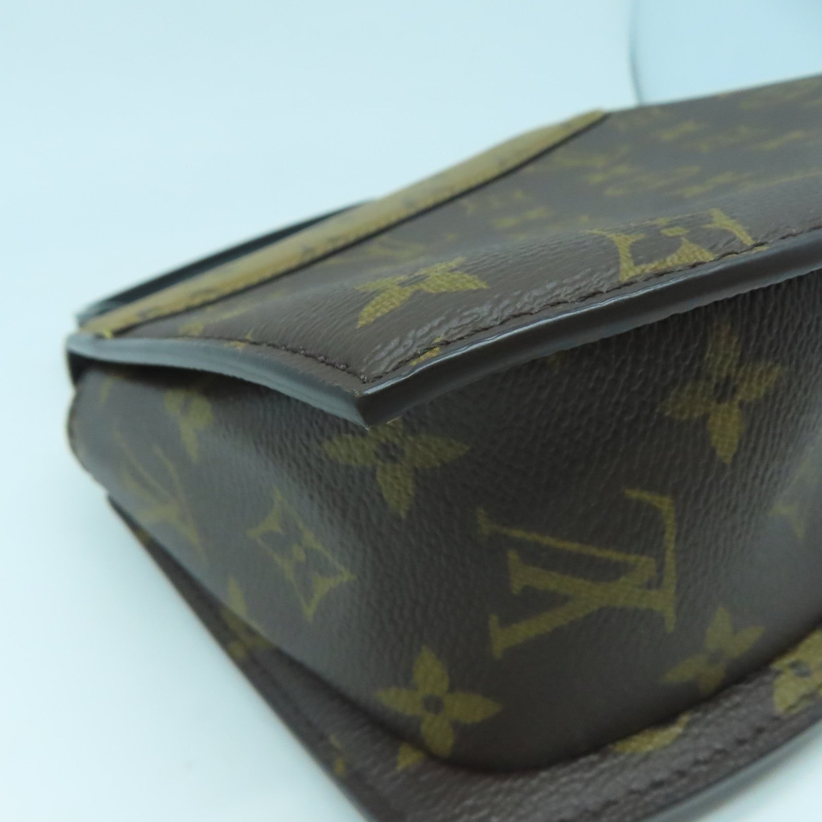 LOUIS VUITTON Monogram Reverse Tilsitt金扣手挽肩背兩用袋啡色