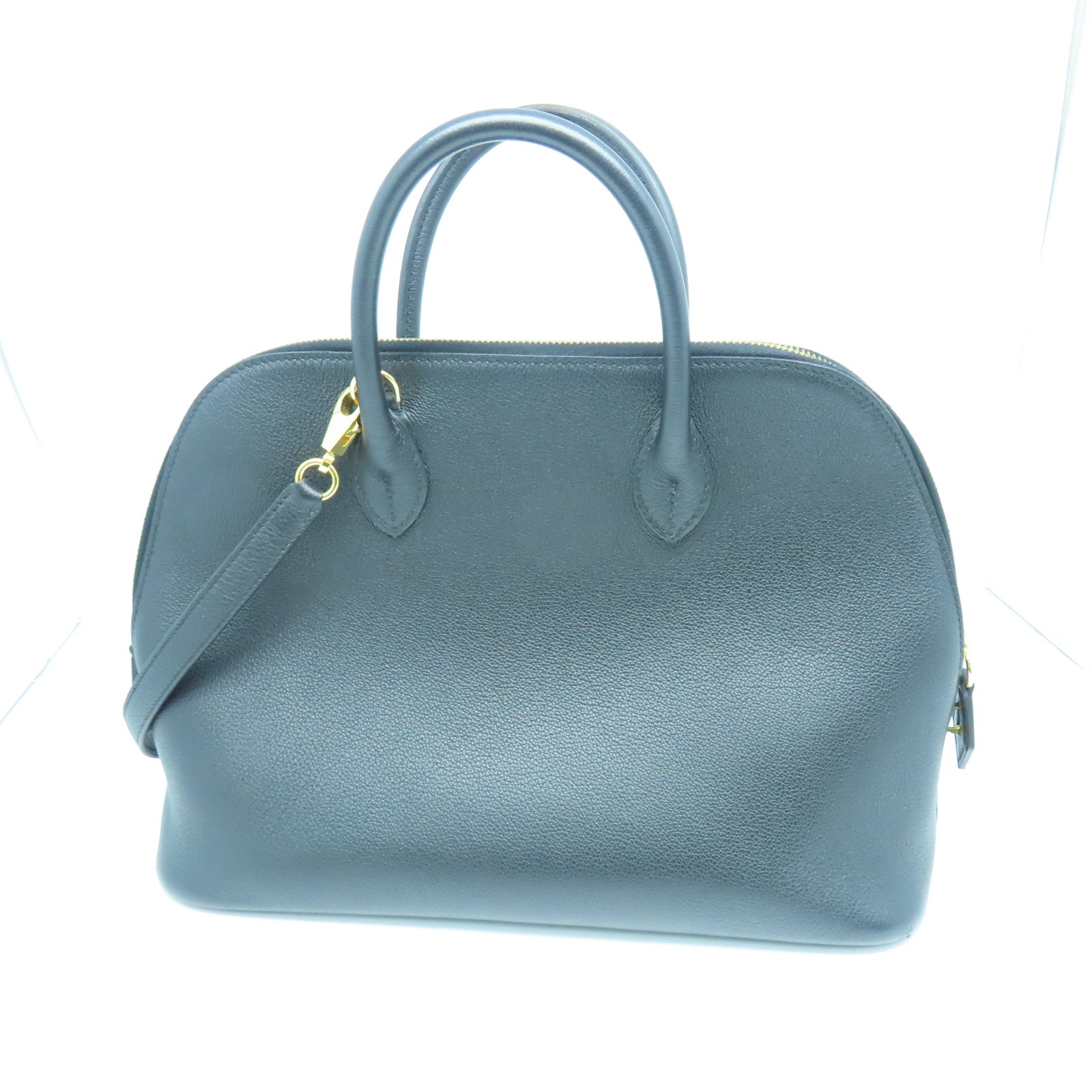 HERMES 山羊皮皮革Bolide 1923金扣手挽肩背两用袋黑色– Brand