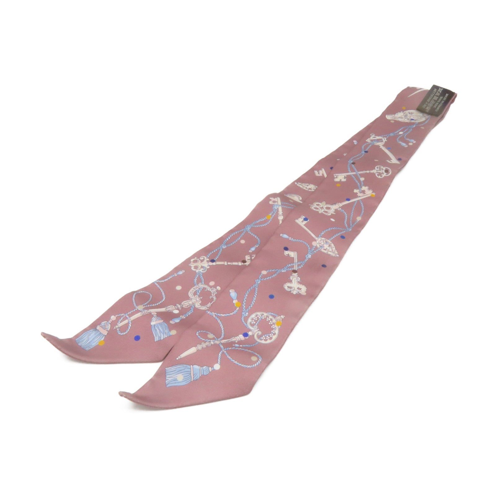 HERMES 丝质Twilly Scarf丝巾浅啡色/彩色